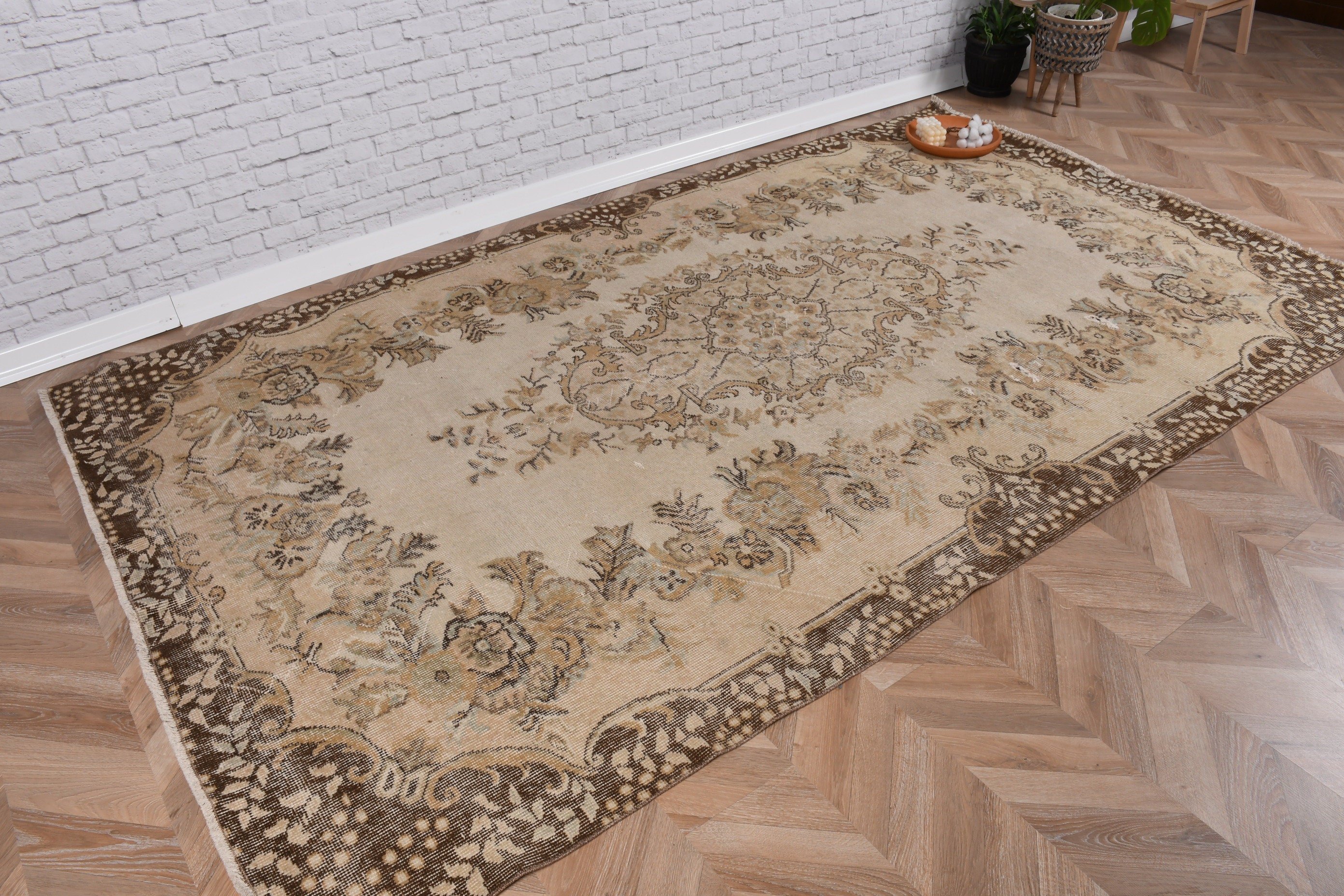 Vintage Rug, Turkey Rug, Beige Luxury Rug, Antique Rugs, Wool Rug, Large Vintage Rugs, Large Boho Rugs, 5.5x9.3 ft Large Rugs, Turkish Rug