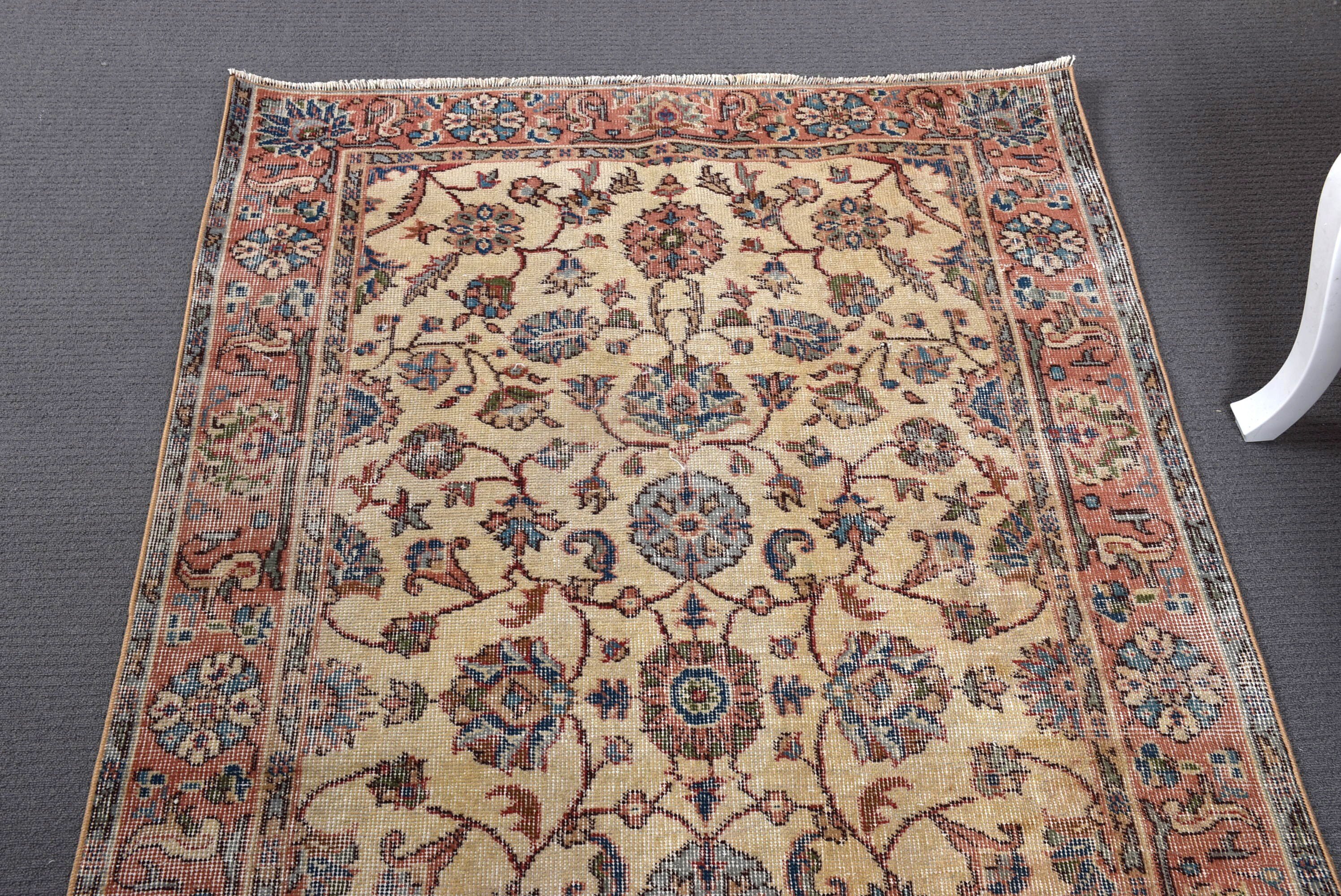 Nursery Rug, Neutral Rugs, Turkish Rug, Luxury Rug, Beige Kitchen Rugs, 3.6x6.3 ft Accent Rugs, Vintage Rugs, Vintage Accent Rugs