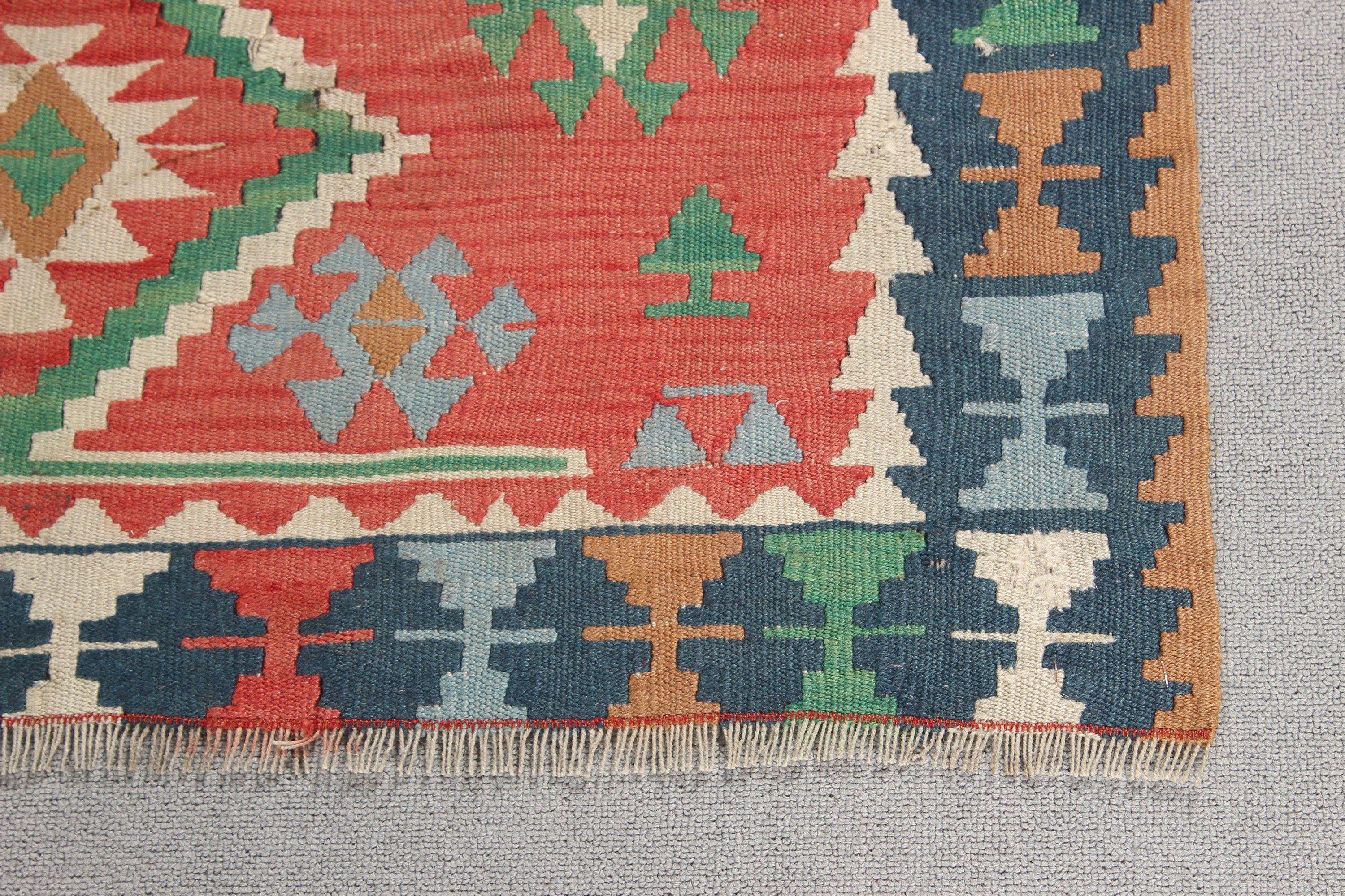 3.1x2.7 ft Küçük Halı, Fas Halıları, Türk Halıları, Kilim, Çocuk Halısı, Vintage Halılar, Kırmızı Ev Dekor Halısı, Mutfak Halıları, Açıklama Halısı