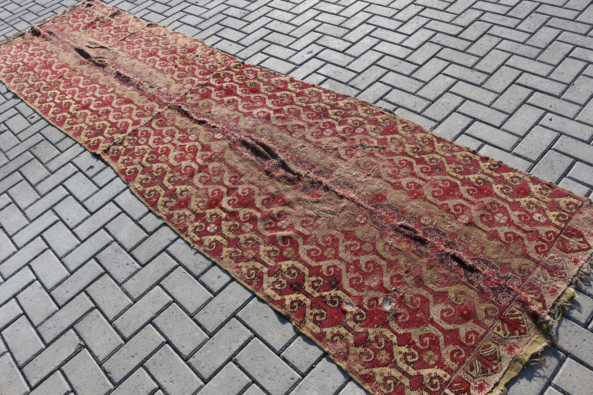 Koridor Halıları, Türk Halısı, Mutfak Halıları, Oryantal Halı, Vintage Halılar, Anadolu Halısı, Kırmızı 3.1x12.2 ft Runner Halısı, Kilim