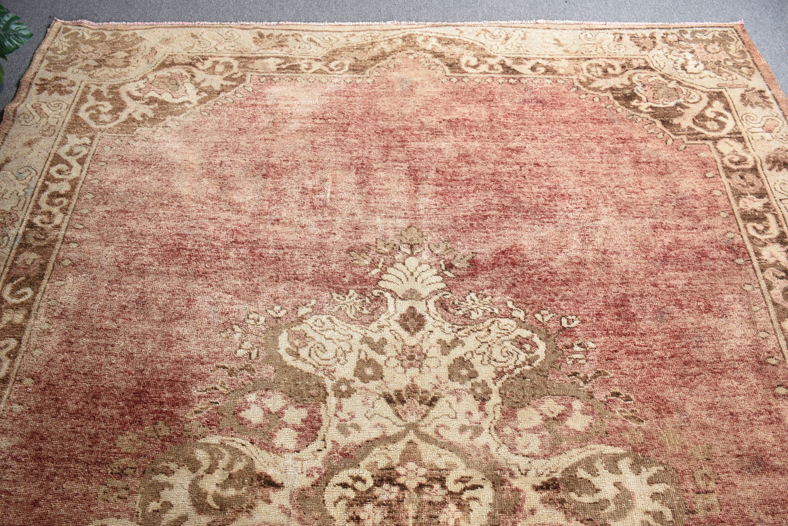 Nomadic Rug, Vintage Rug, Salon Rug, Cool Rug, Dining Room Rugs, Orange  7.3x11.1 ft Oversize Rug, Turkish Rug