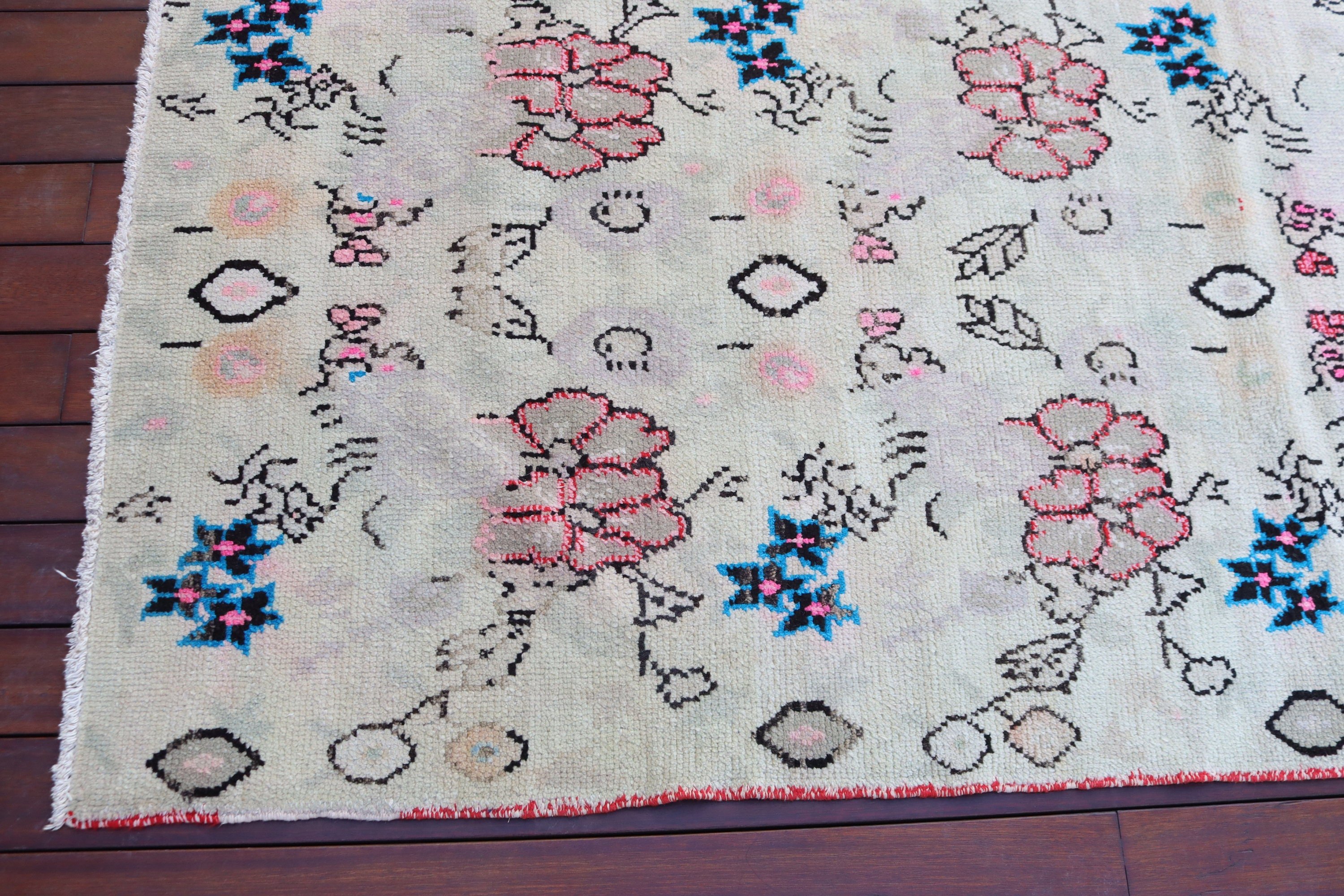 Vintage Rugs, Oushak Rugs, Beige Wool Rugs, Artistic Rug, 3.2x6.8 ft Accent Rugs, Turkish Rug, Floor Rug, Vintage Accent Rug, Bedroom Rug