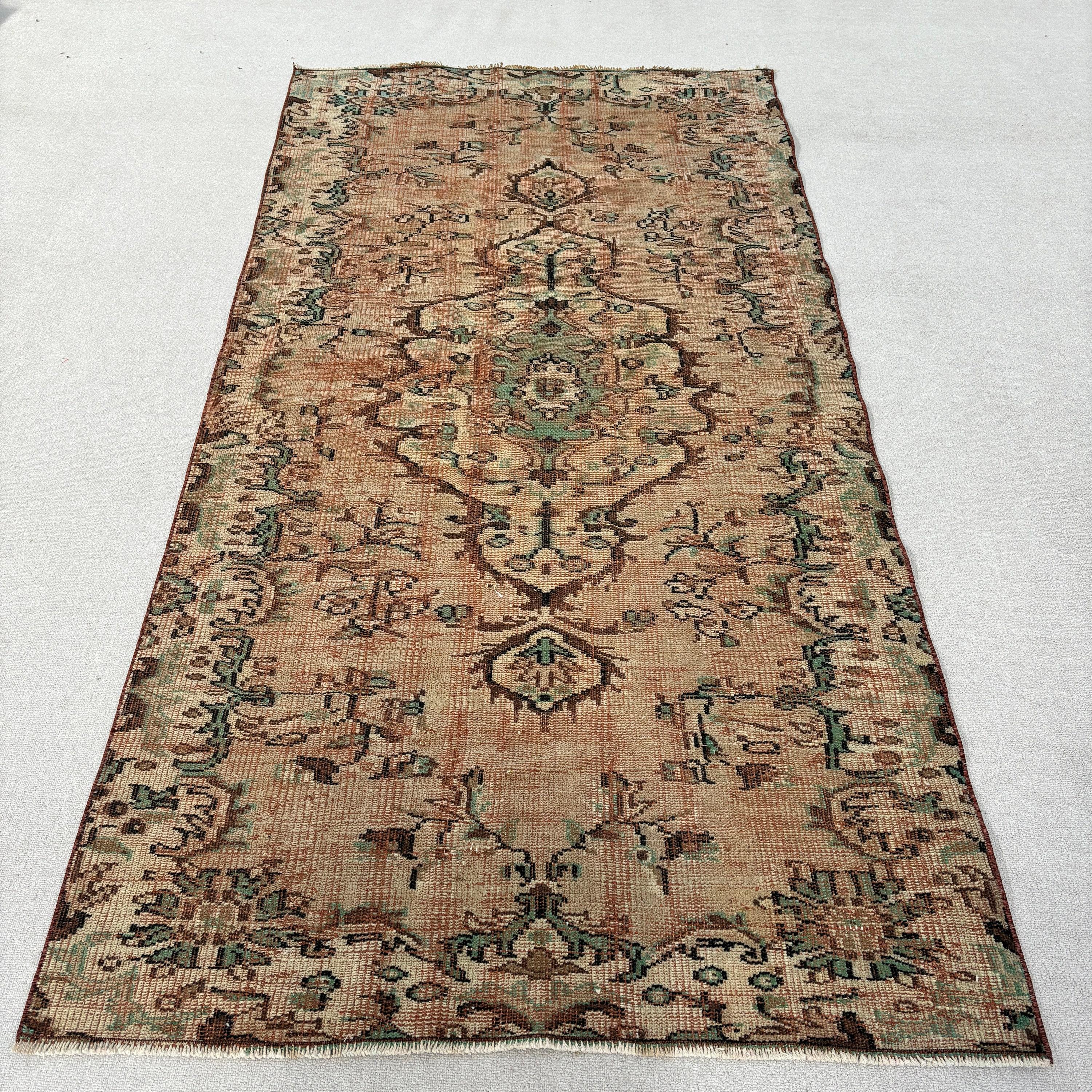 Lüks Halı, Türk Halıları, Yatak Odası Halıları, Vintage Halı, Oturma Odası Halısı, 4x8,1 ft Alan Halısı, İç Mekan Halıları, Boho Halısı, Havalı Halılar, Kahverengi Zemin Halısı