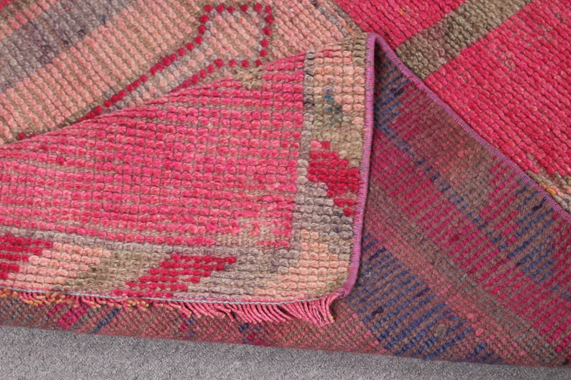 Vintage Rug, Hallway Rug, Rugs for Stair, 2.9x10.1 ft Runner Rug, Turkish Rug, Kitchen Rugs, Ethnic Rug, Pink Floor Rugs