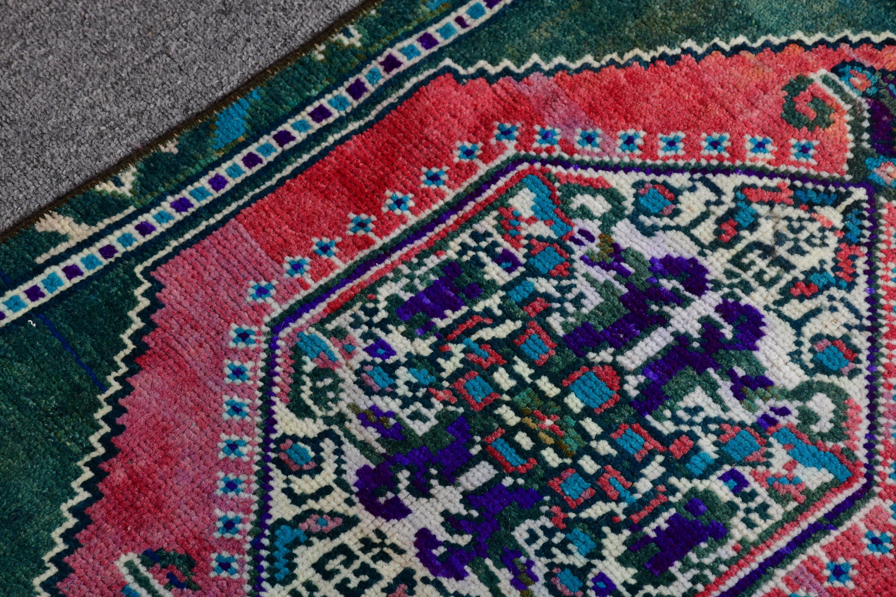 Düz Dokuma Halılar, Vintage Halılar, Çocuk Halısı, Mutfak Halısı, Yeşil 1.5x2.5 ft Küçük Halı, Ev Dekorasyonu Halıları, Oushak Halısı, Türk Halıları