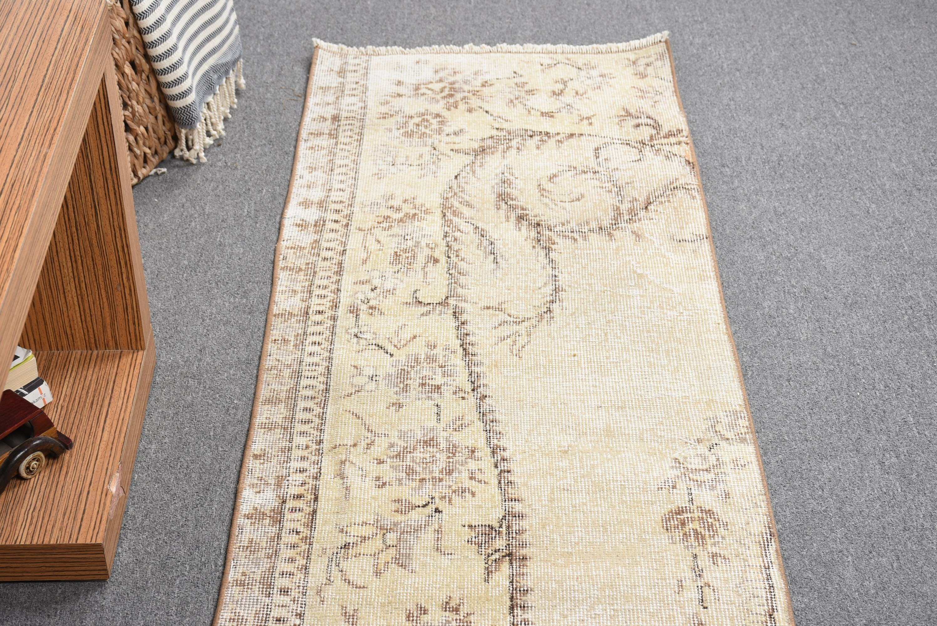Kitchen Rugs, Beige Anatolian Rug, Stair Rug, Rugs for Corridor, Vintage Rugs, Cool Rug, 2x8.3 ft Runner Rug, Turkish Rug