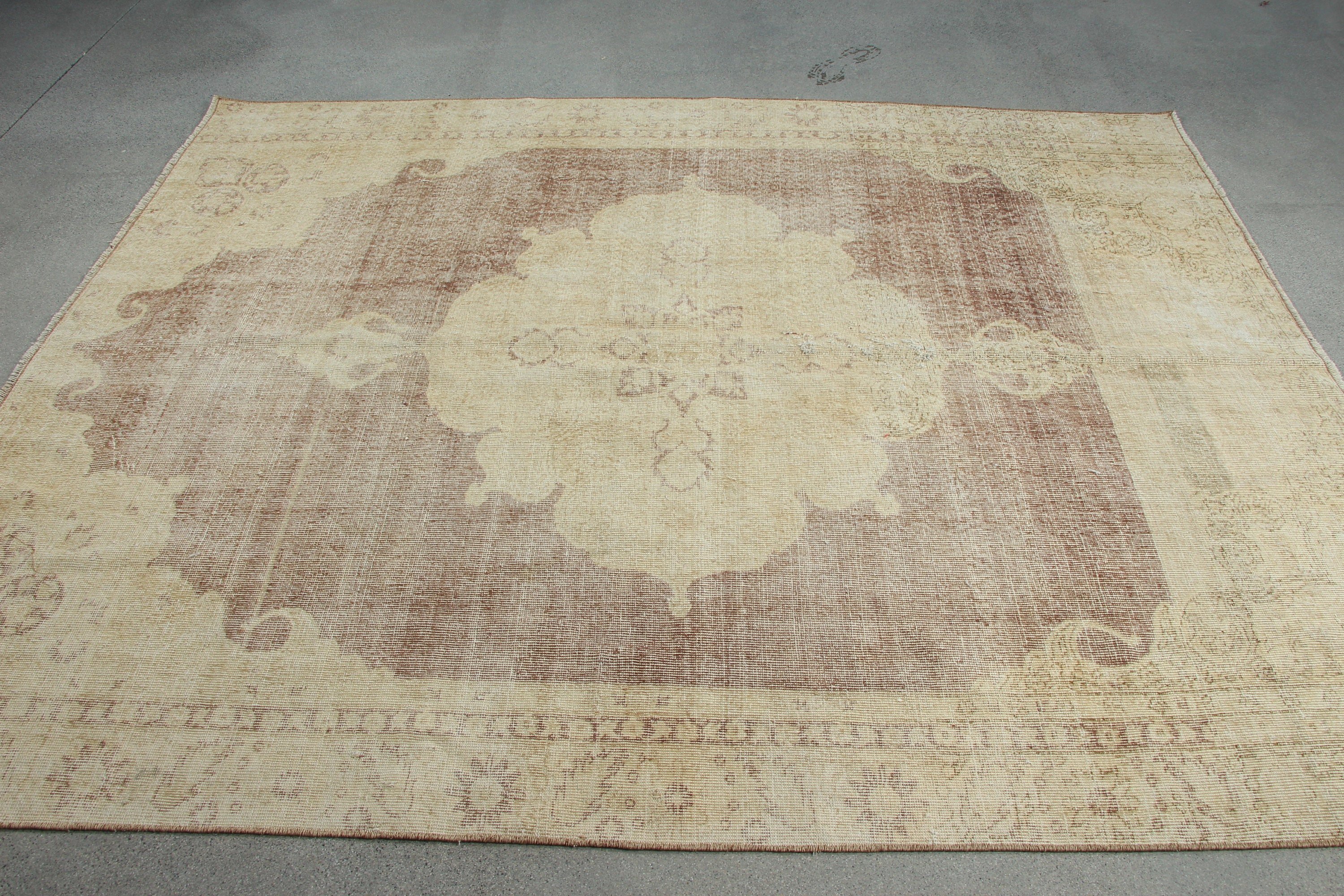 Brown Bedroom Rug, Home Decor Rug, Decorative Rug, Salon Rugs, Vintage Rugs, 6.1x7.7 ft Large Rug, Dining Room Rugs, Floor Rug, Turkish Rug