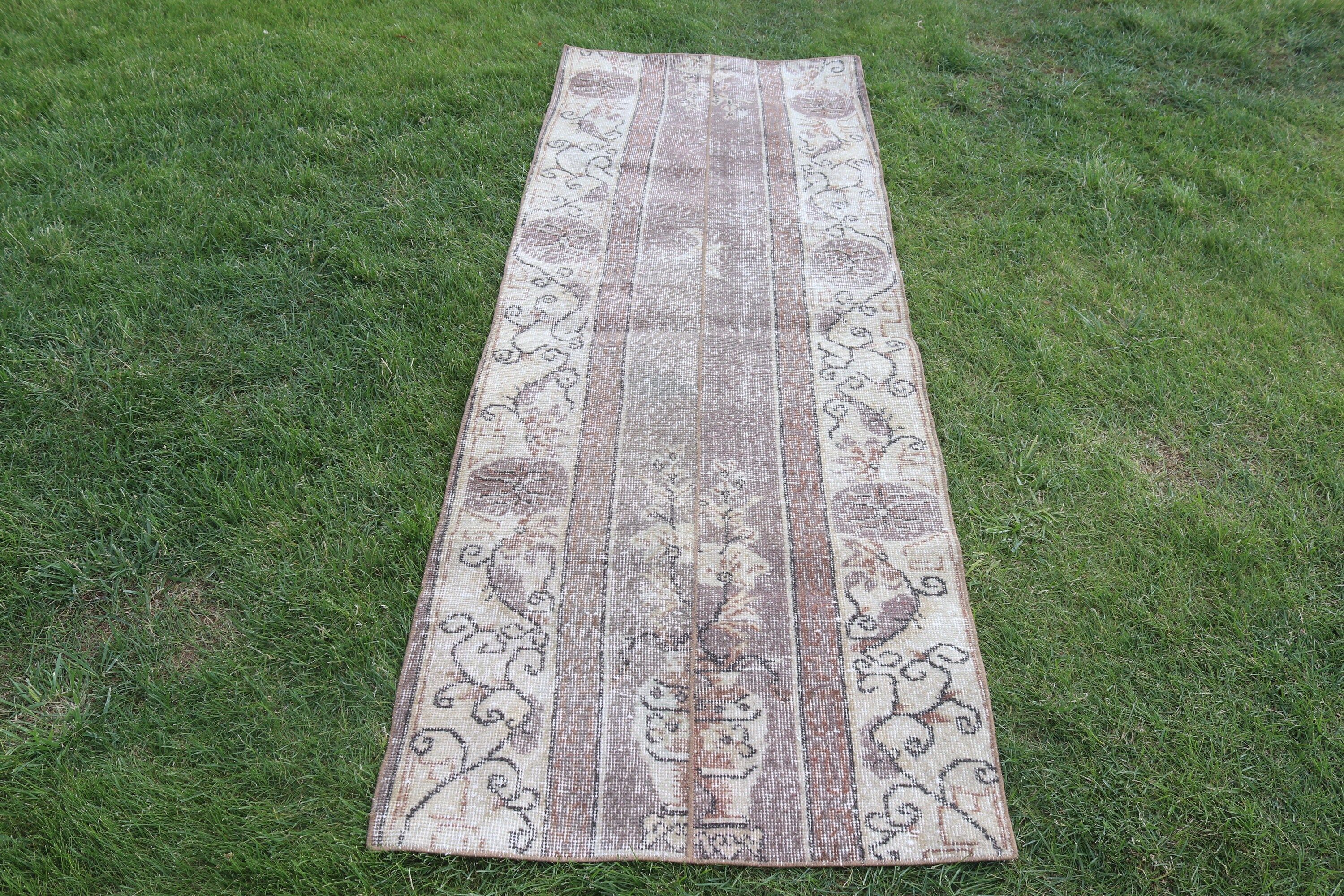 Açıklama Halıları, Yün Halıları, Bej Fas Halısı, Vintage Halılar, 2,6x7,4 ft Runner Halıları, Türk Halıları, Koridor Halıları, Mutfak Halısı