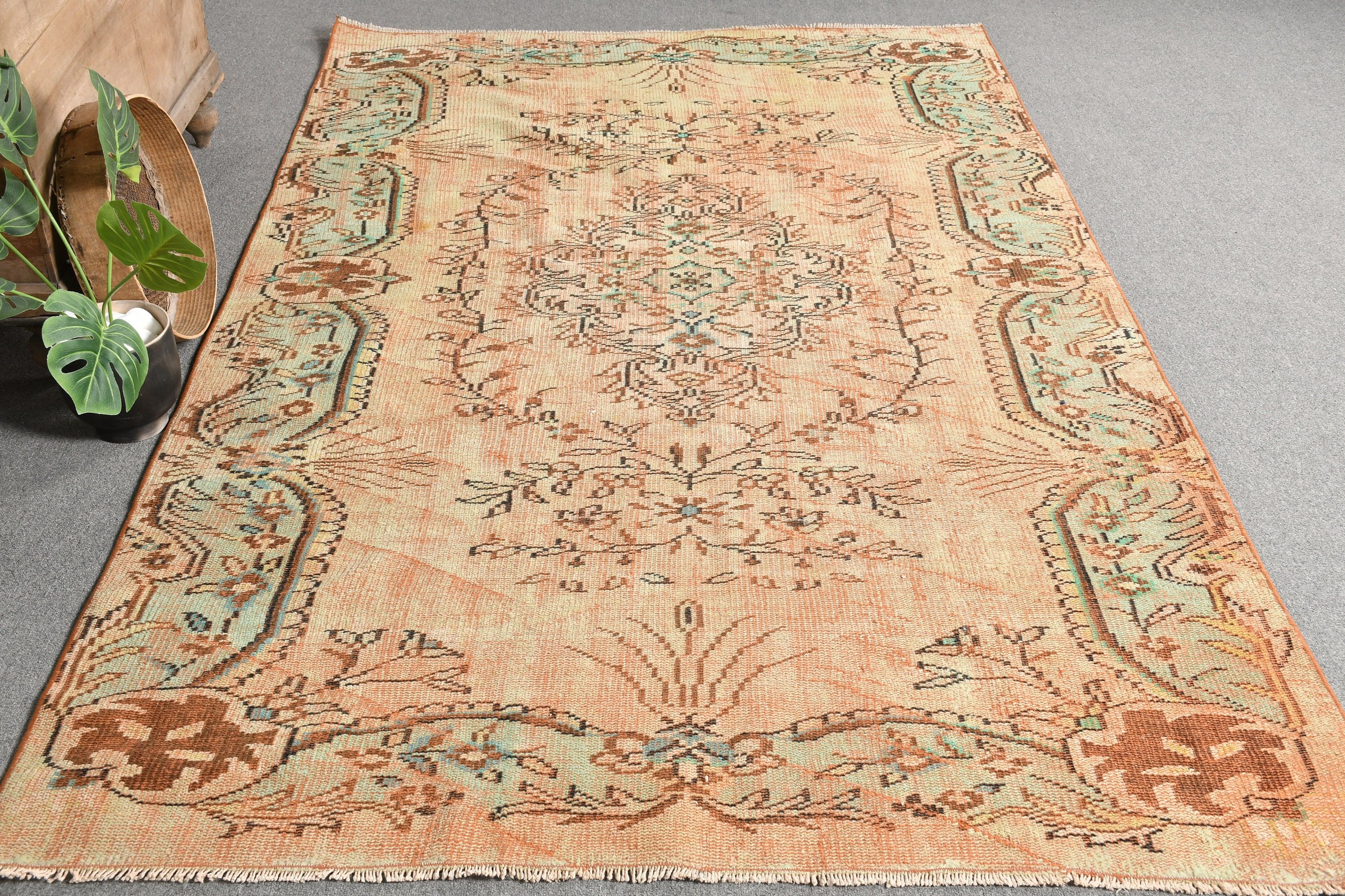 Natural Rugs, Home Decor Rug, Vintage Rugs, Salon Rug, Rugs for Bedroom, Antique Rug, Turkish Rug, Brown Bedroom Rug, 5.2x8.7 ft Large Rugs