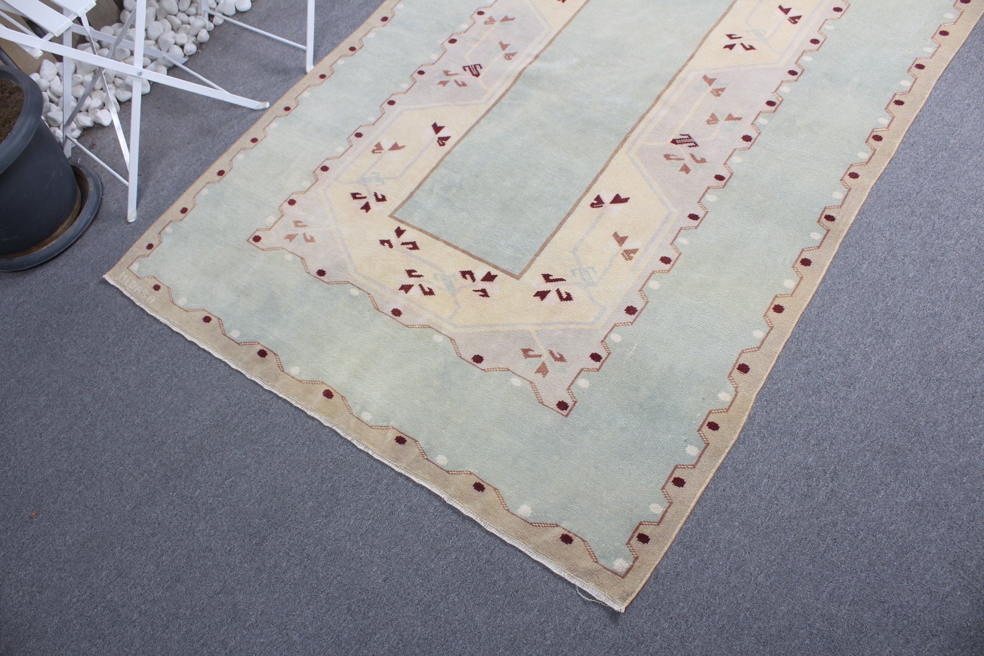 Wool Rug, Beige Kitchen Rug, Vintage Rug, Rugs for Indoor, Nursery Rugs, Oushak Rugs, Turkish Rug, 4.3x6.1 ft Area Rug, Dining Room Rugs