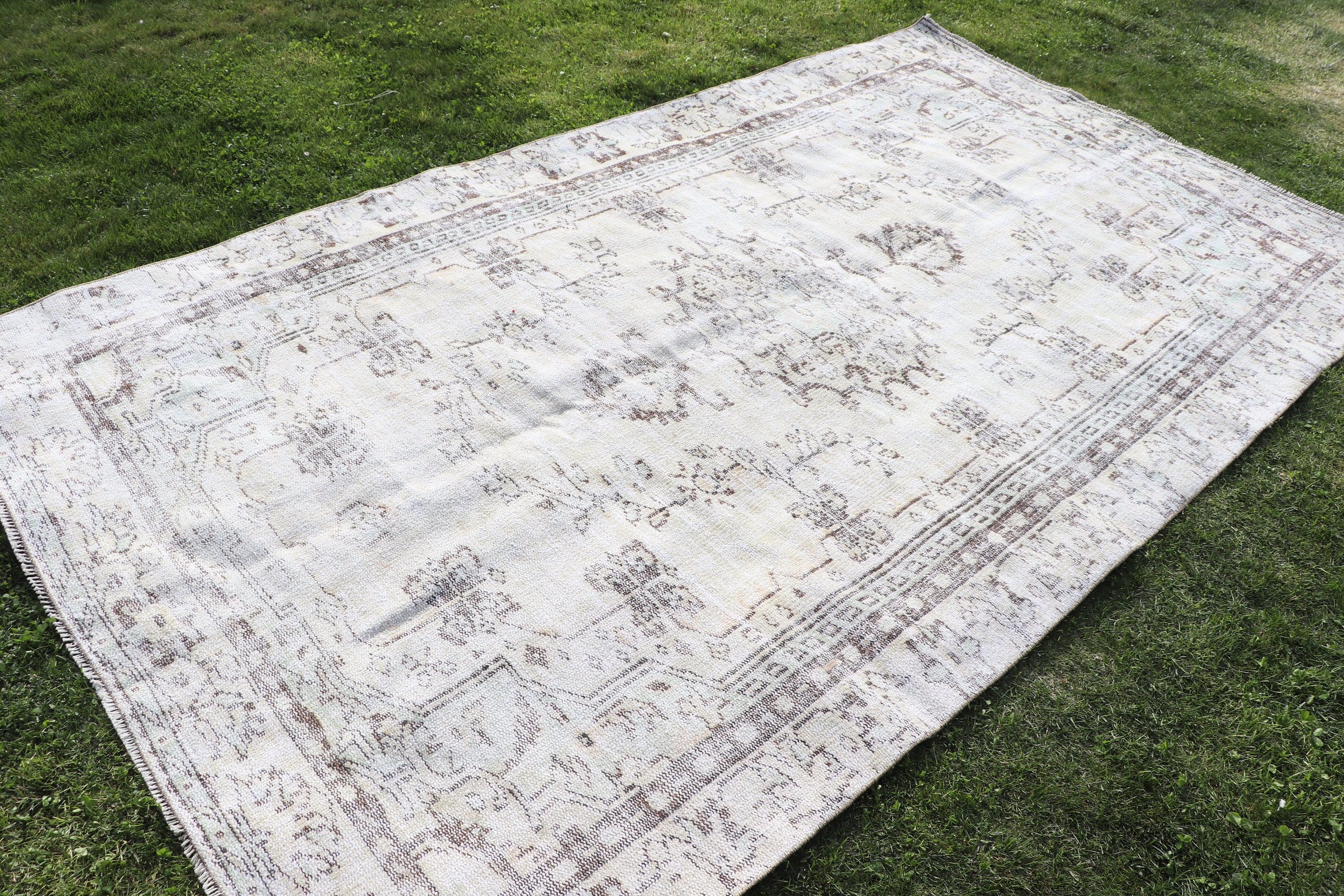 Floor Rug, Large Oushak Rug, Vintage Rugs, Beige Luxury Rugs, Modern Rugs, Turkish Rug, Large Vintage Rugs, 5.6x9.6 ft Large Rugs