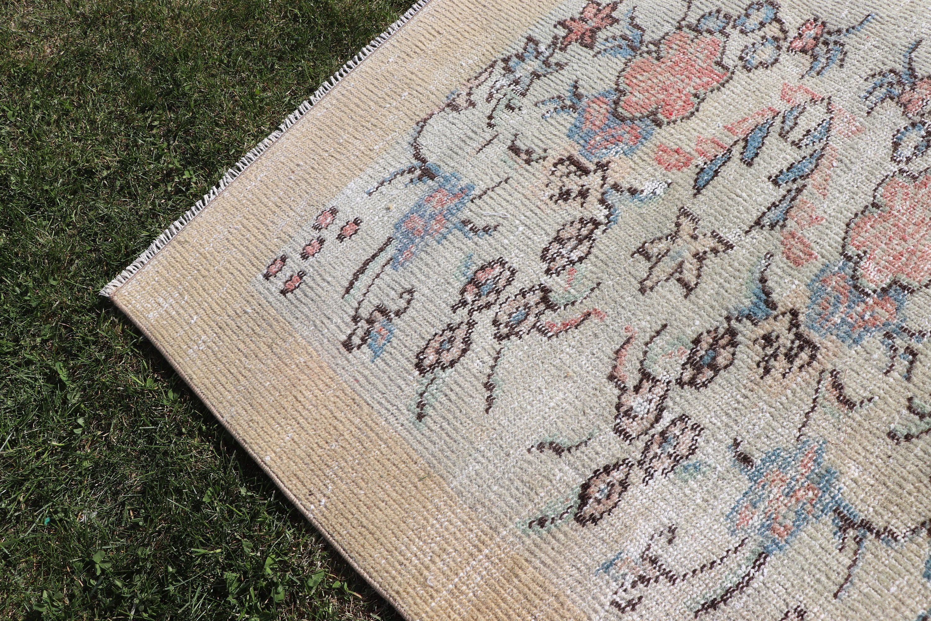 Büyük Vintage Halılar, Ev Dekorasyonu Halısı, Vintage Halılar, Bej 5.4x9.1 ft Büyük Halı, Yemek Odası Halısı, Türk Halısı, Antika Halı