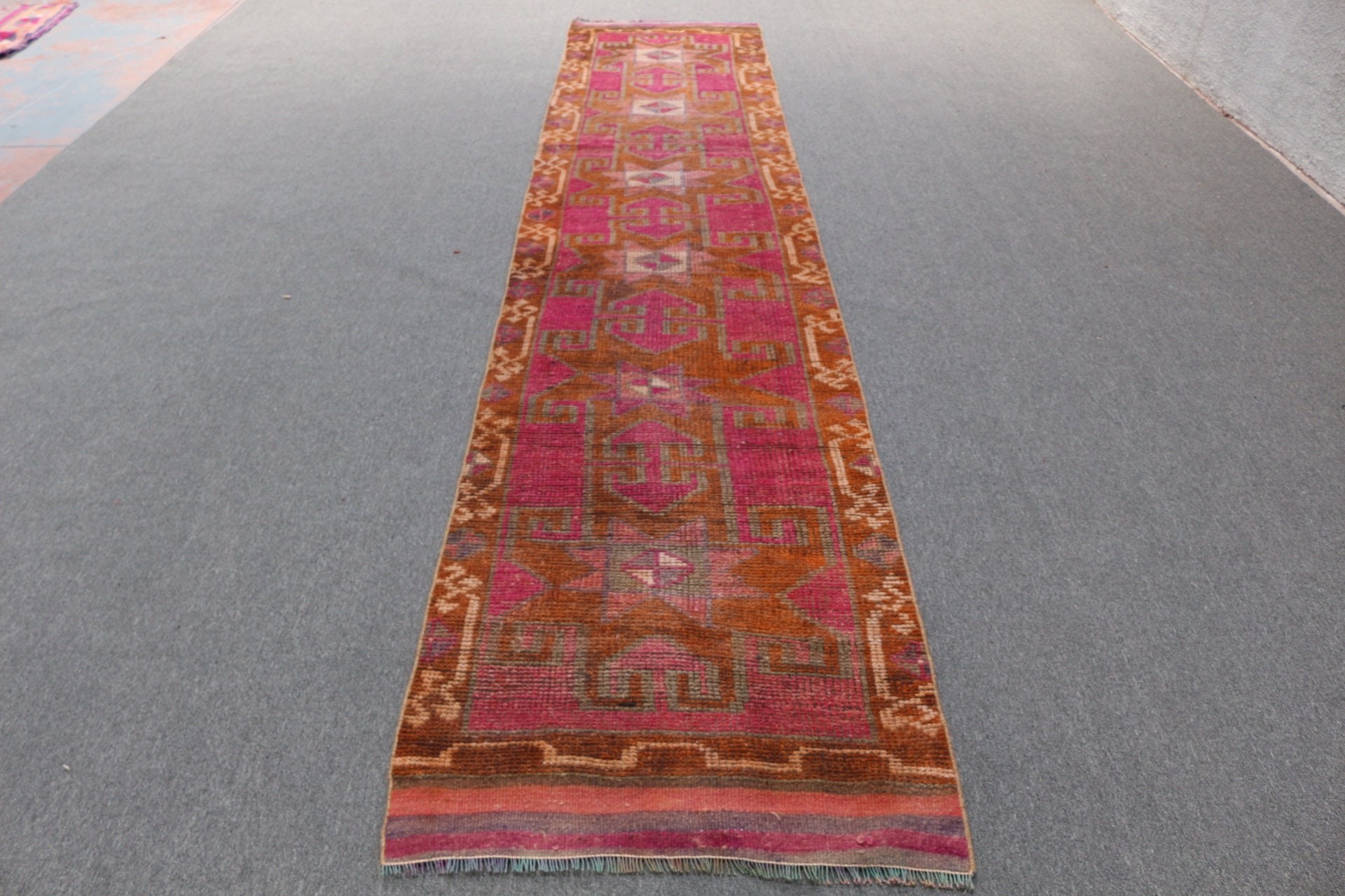 Türk Halıları, Kahverengi Havalı Halılar, Mutfak Halısı, Merdiven Halısı, 2,7x13,1 ft Runner Halısı, Ev Dekorasyonu Halısı, Vintage Halılar, Mutfak Halıları, Yün Halılar