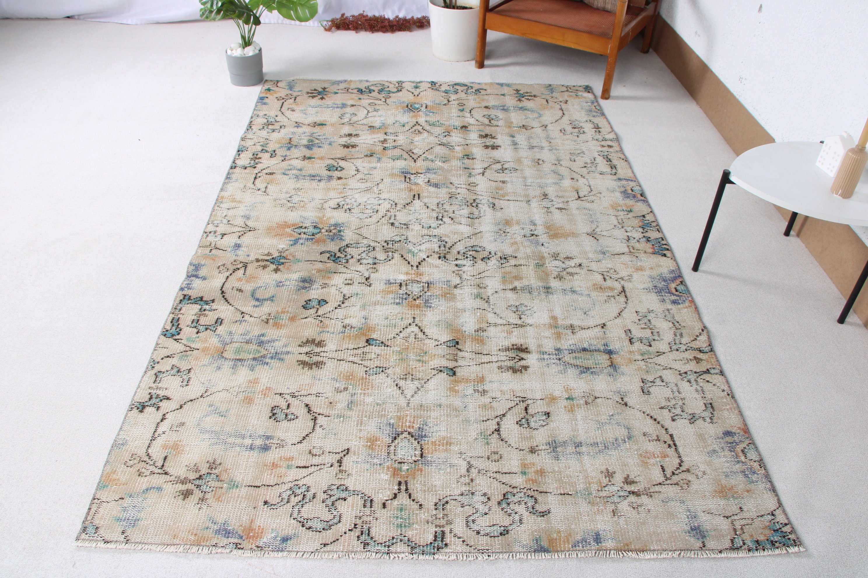 Turkish Rug, Flatweave Rugs, 5x7.7 ft Area Rugs, Beige Cool Rugs, Boho Area Rug, Aztec Rugs, Nursery Rug, Moroccan Rugs, Vintage Rug