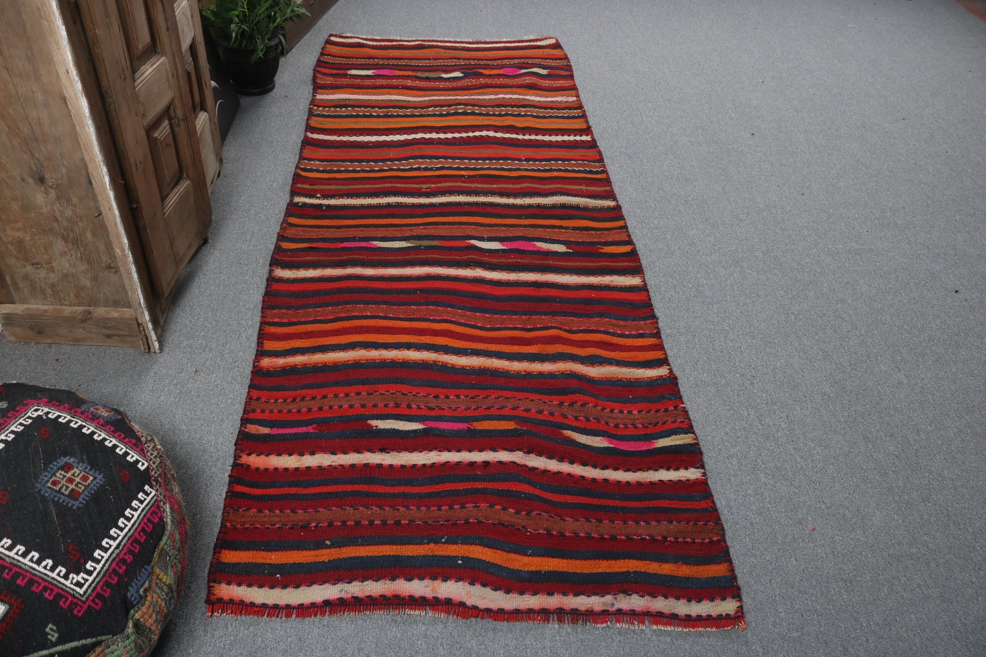 Boho Halı, Vintage Halı, Türk Halısı, Lüks Halı, Beni Ourain Runner Halıları, 3.2x8.5 ft Runner Halısı, Geometrik Halı, Mor Oryantal Halılar