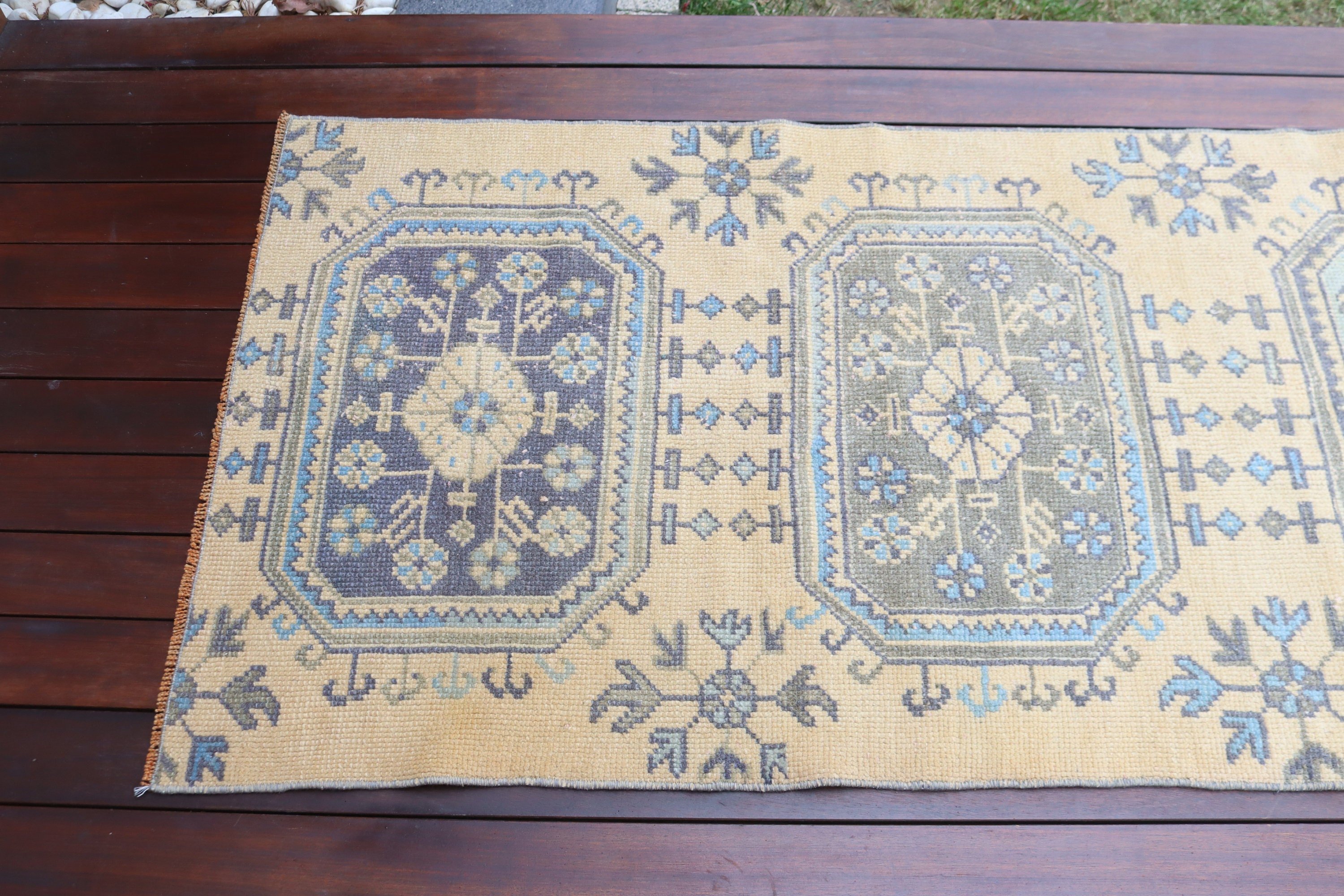 Koridor Halıları, Türk Halıları, Vintage Halılar, Lüks Halılar, 2,7x8,5 ft Runner Halısı, Mutfak Halıları, Bronz Geometrik Halı, Koridor Halıları