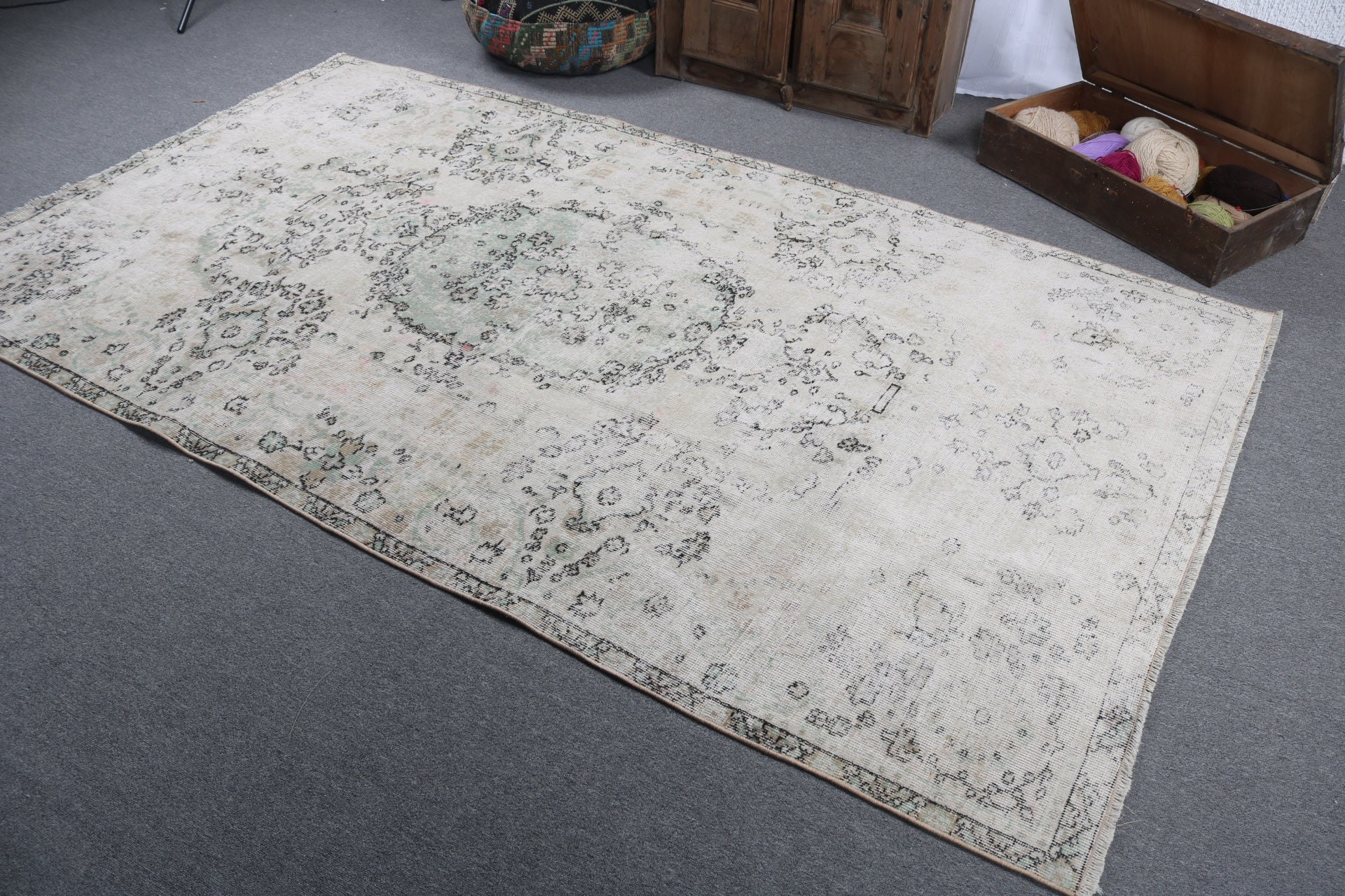 Kitchen Rugs, Bedroom Rugs, Large Vintage Rug, Anatolian Rugs, Vintage Rugs, Beige Flatweave Rug, Turkish Rug, 5.2x9.2 ft Large Rugs