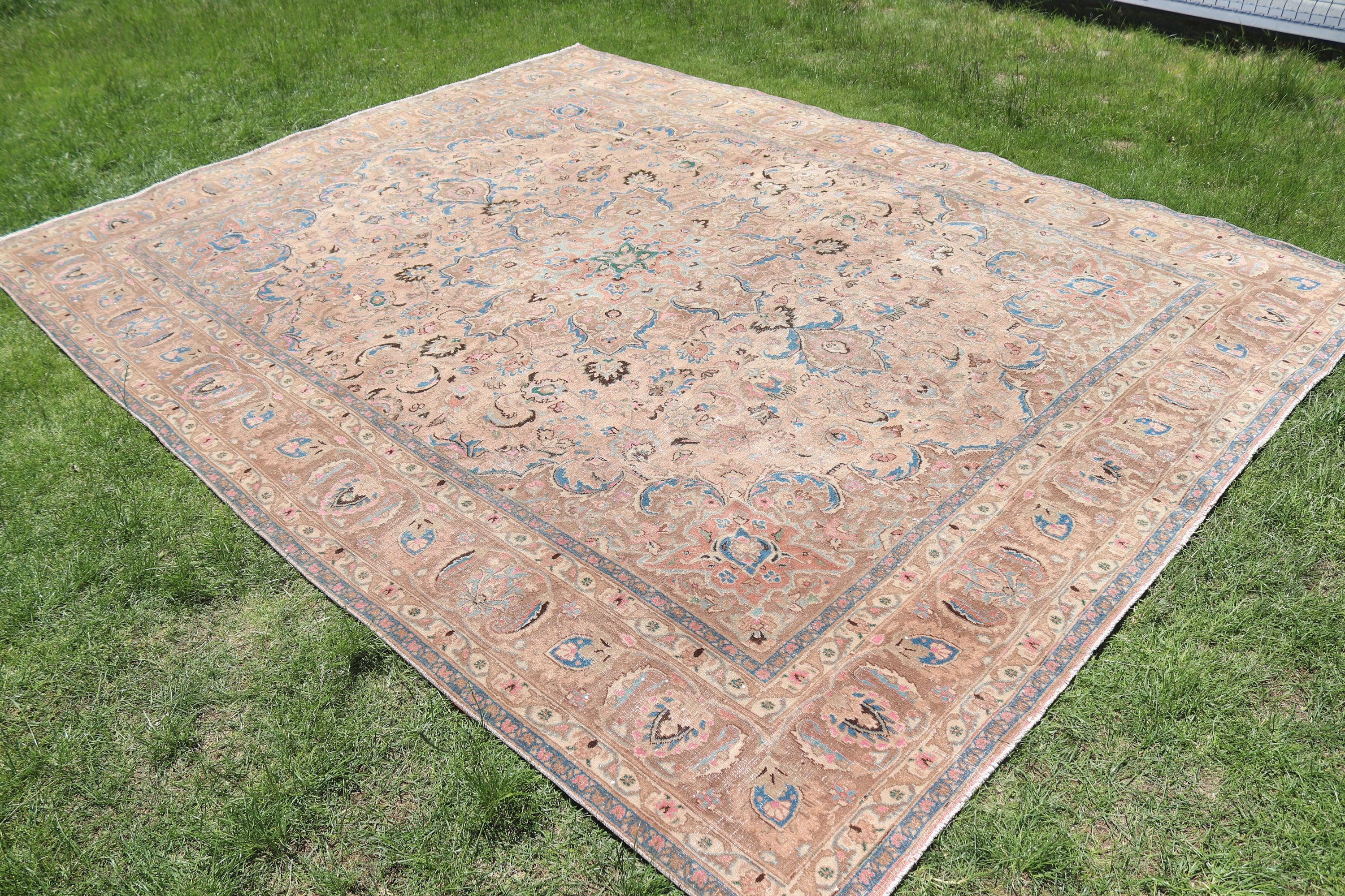 Vintage Decor Rug, Salon Rugs, Luxury Rugs, Saloon Rugs, Brown Modern Rug, Wool Rug, 9.1x12.1 ft Oversize Rug, Vintage Rugs, Turkish Rugs