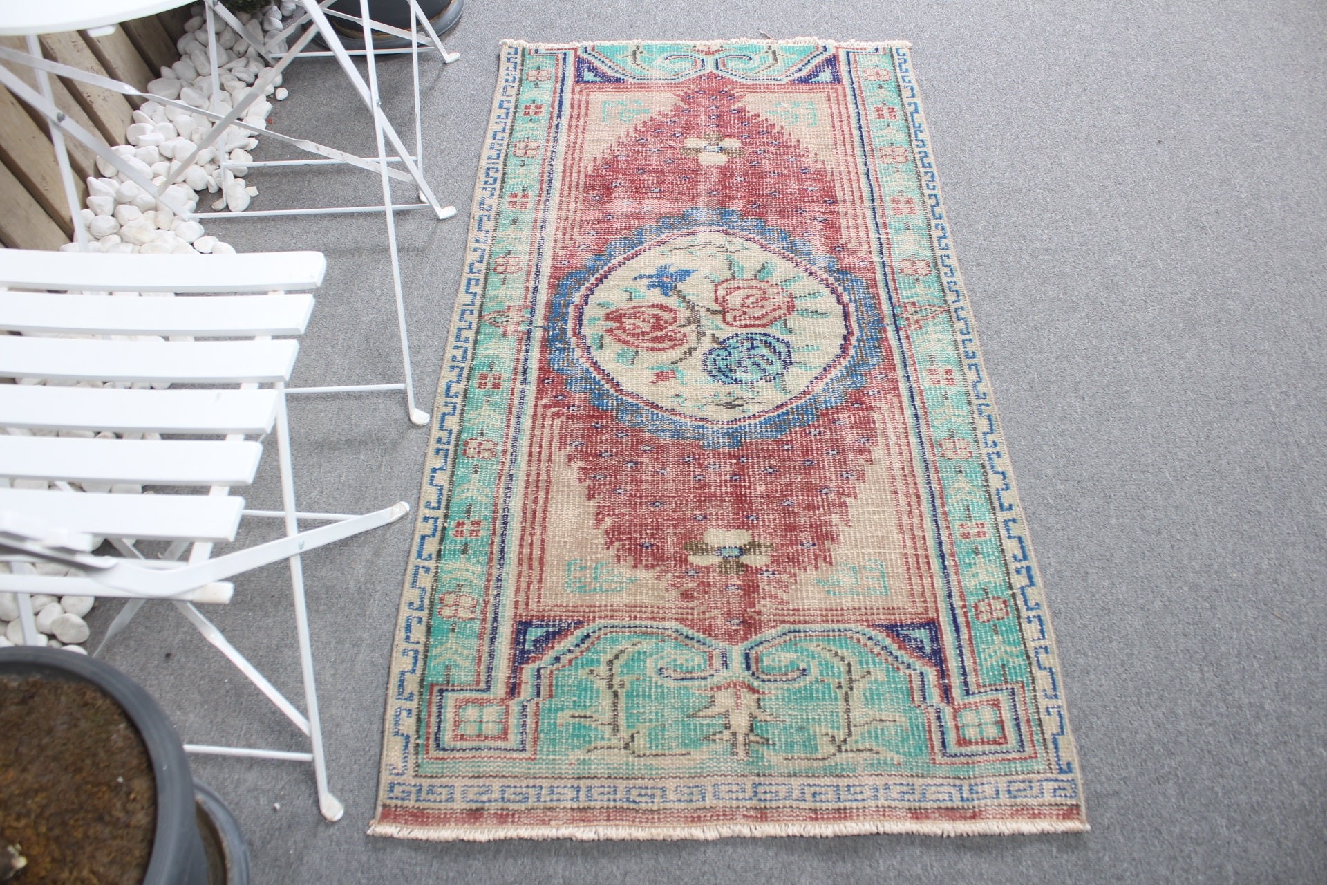 Moroccan Rug, Bath Rug, 2.7x4.9 ft Small Rug, Oushak Rugs, Bedroom Rugs, Turkish Rug, Red Moroccan Rugs, Boho Rugs, Office Rug, Vintage Rug