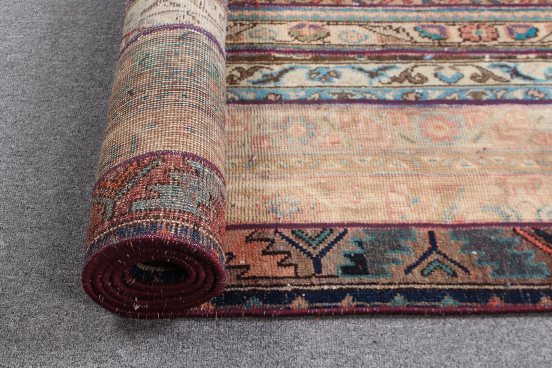 Oryantal Halı, Yeşil Oushak Halıları, Koridor Halıları, Vintage Halılar, Merdiven Halısı, Boho Halısı, Ev Dekor Halısı, 1.9x5.9 ft Runner Halıları, Türk Halıları