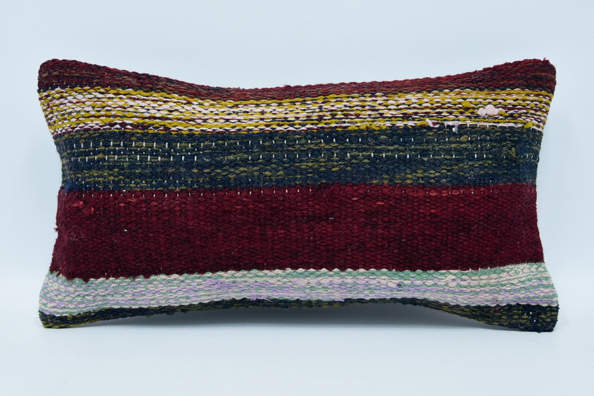 Rahat Kırlent Kılıfı, Vintage Kilim Yastık, 8"x16" Mavi Yastık Kılıfı, Etnik Yastık Kılıfı, Türk Yastığı, Kanepe Yastığı