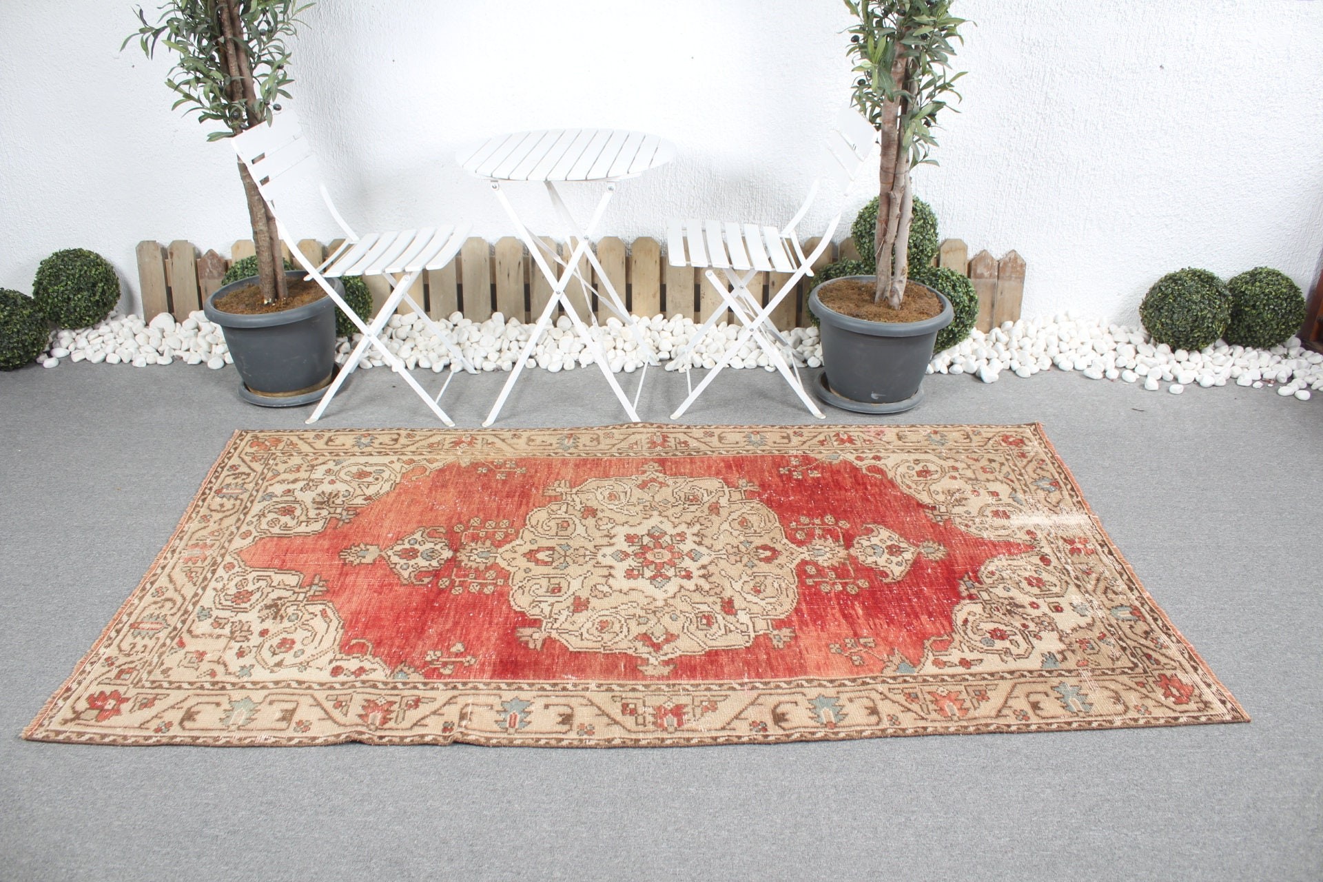 Retro Rugs, Oriental Rug, Rugs for Dining Room, Floor Rugs, Turkish Rug, Dining Room Rug, 4.2x7.2 ft Area Rugs, Red Wool Rugs, Vintage Rug