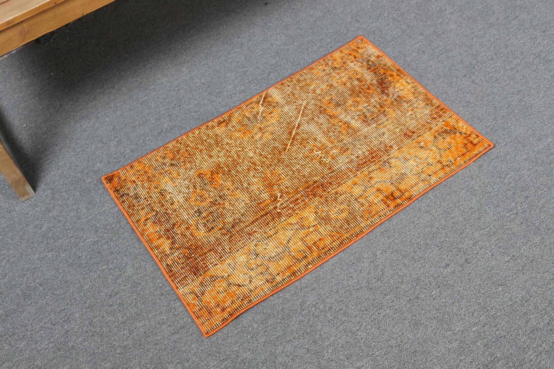 Door Mat Rugs, Oushak Rug, Turkish Rugs, Moroccan Rugs, Bathroom Rug, 1.6x2.5 ft Small Rugs, Vintage Rugs, Orange Oushak Rug, Designer Rug