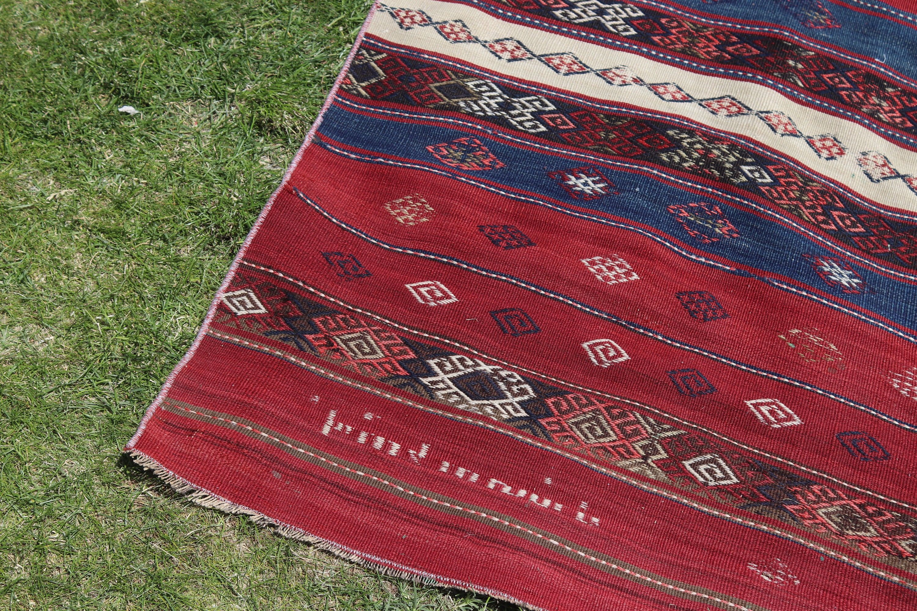 Oushak Area Rugs, Floor Rugs, Red Anatolian Rugs, Turkish Rugs, Oriental Rug, Vintage Rugs, Kilim, 4.9x7.2 ft Area Rugs, Boho Rugs