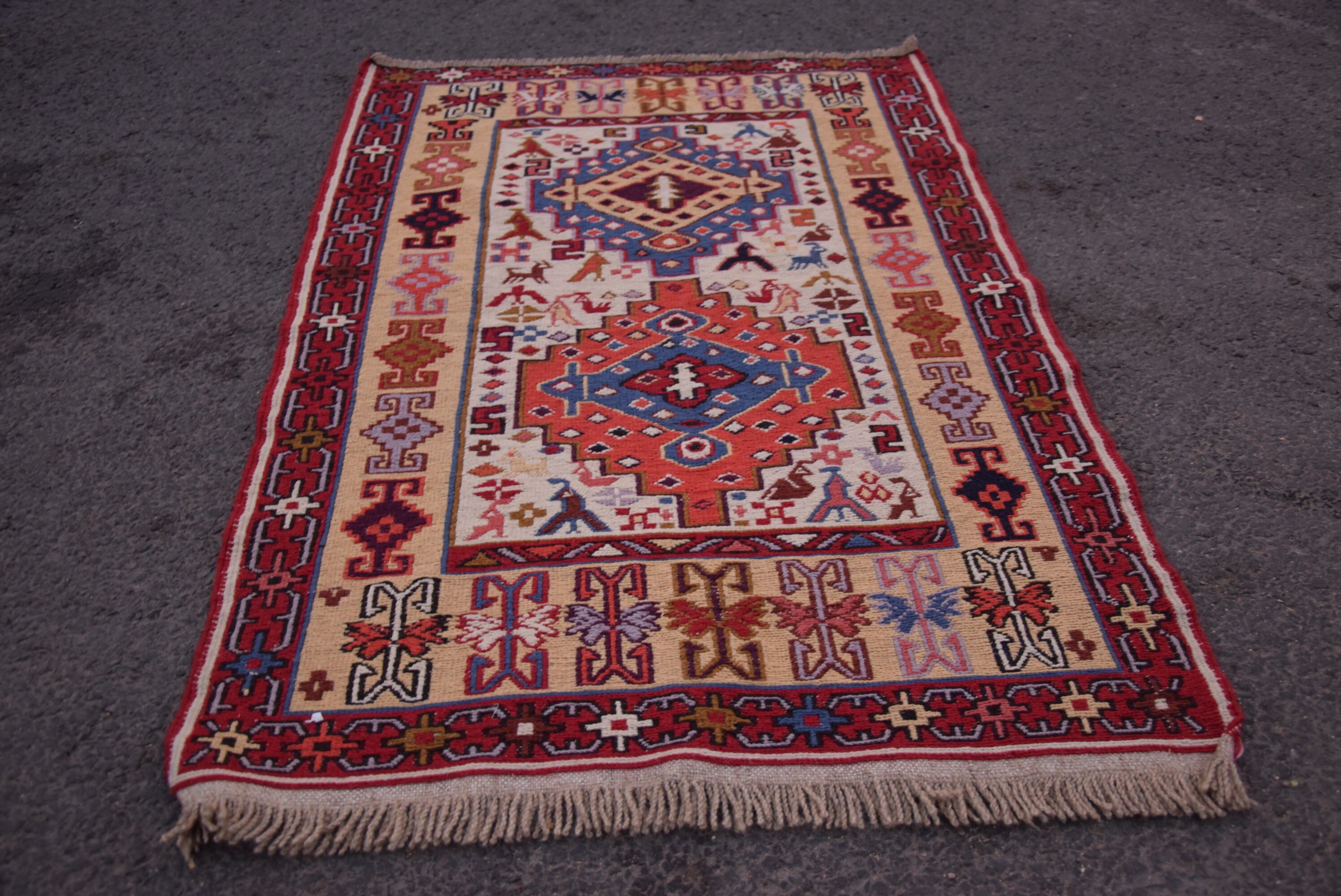 Red Floor Rug, Cute Rugs, Turkish Rugs, Wall Hanging Rug, Kilim, 2.3x3.3 ft Small Rug, Bath Rugs, Floor Rugs, Anatolian Rugs, Vintage Rug