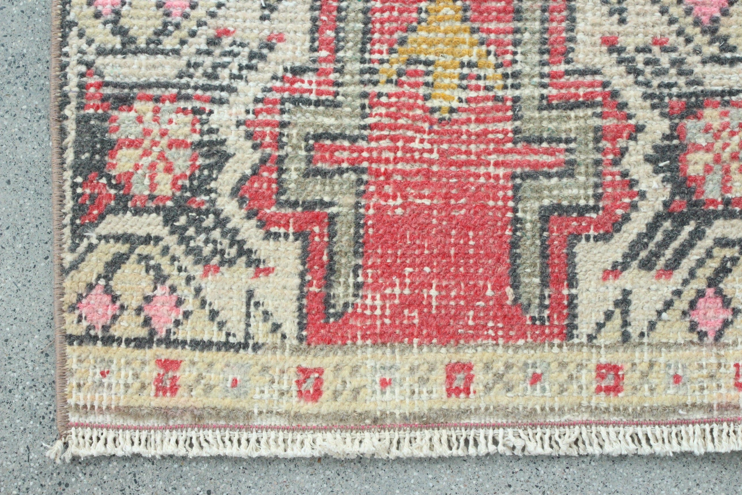 Vintage Rugs, Entry Rug, Cool Rugs, Art Rug, Turkish Rug, Red  1.5x3.1 ft Small Rugs, Oushak Rug, Car Mat Rug, Rugs for Bath