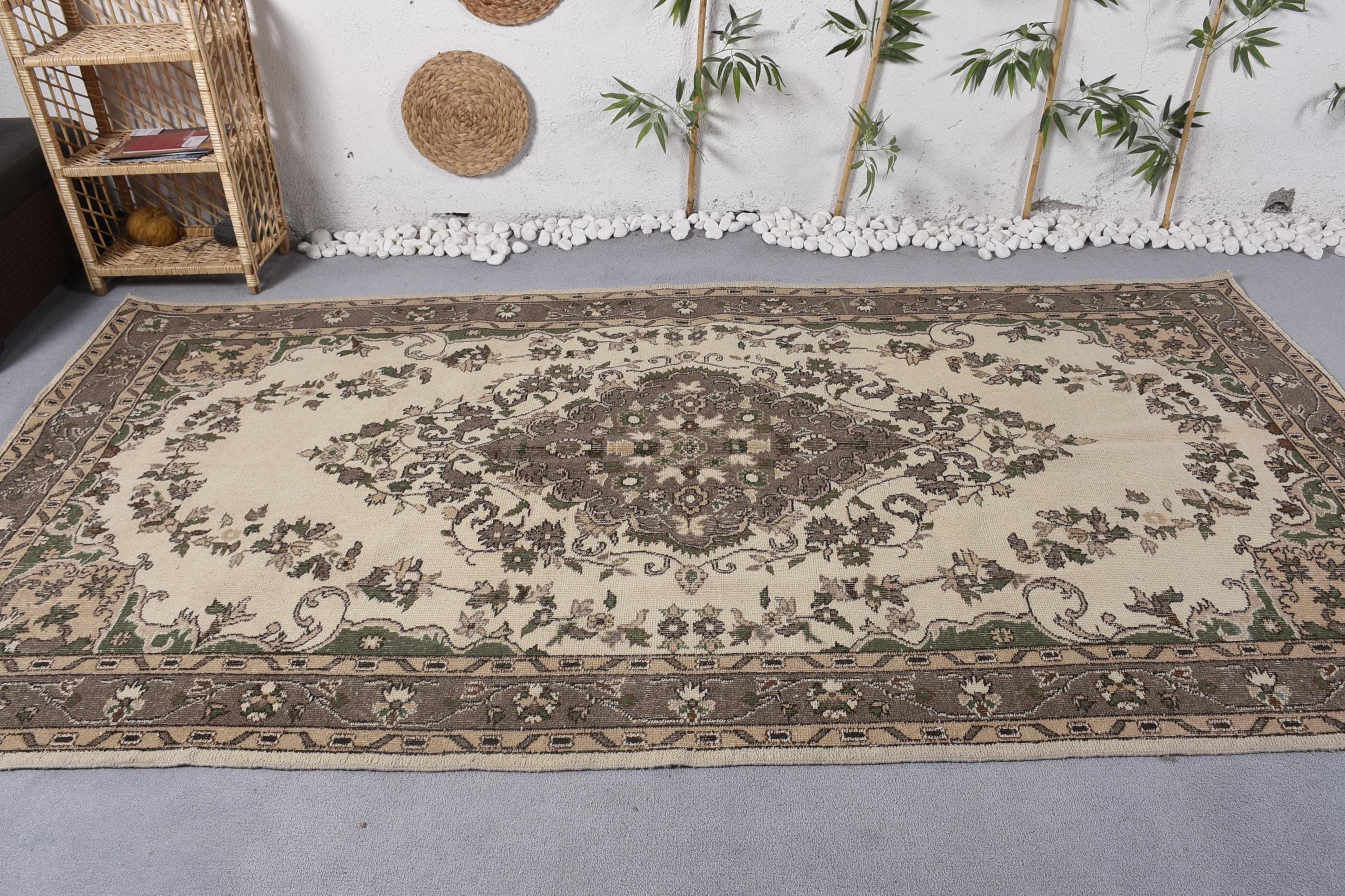 Yatak Odası Halısı, 5.3x9.9 ft Büyük Halı, Vintage Halı, Lüks Halılar, Yemek Odası Halıları, Ofis Halısı, Türk Halısı, Bej El Dokuma Halısı, Anadolu Halıları