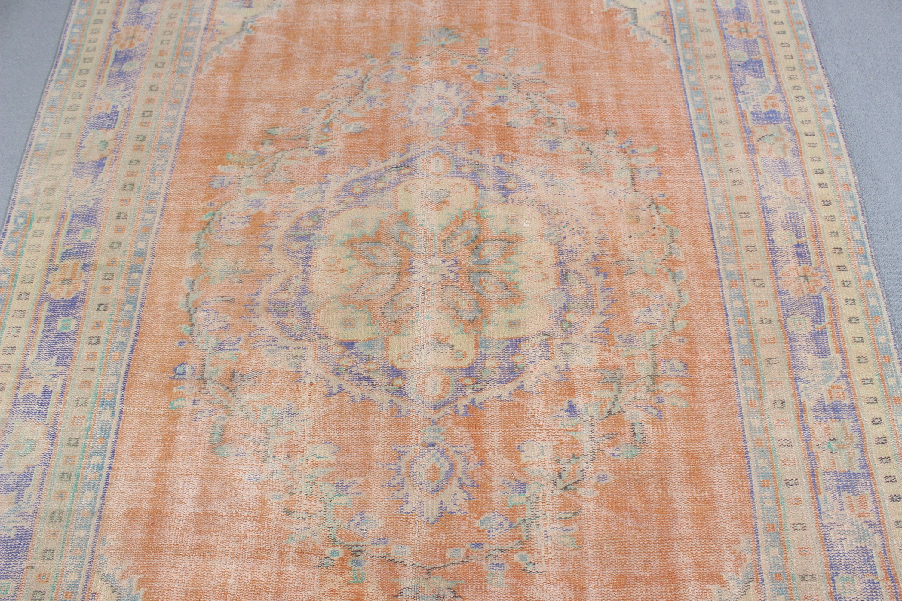 Turuncu Boho Halı, Vintage Halılar, Büyük Vintage Halı, Oturma Odası Halısı, Yatak Odası Halısı, 5.5x8.8 ft Büyük Halılar, Lüks Halılar, Yer Halısı, Türk Halıları