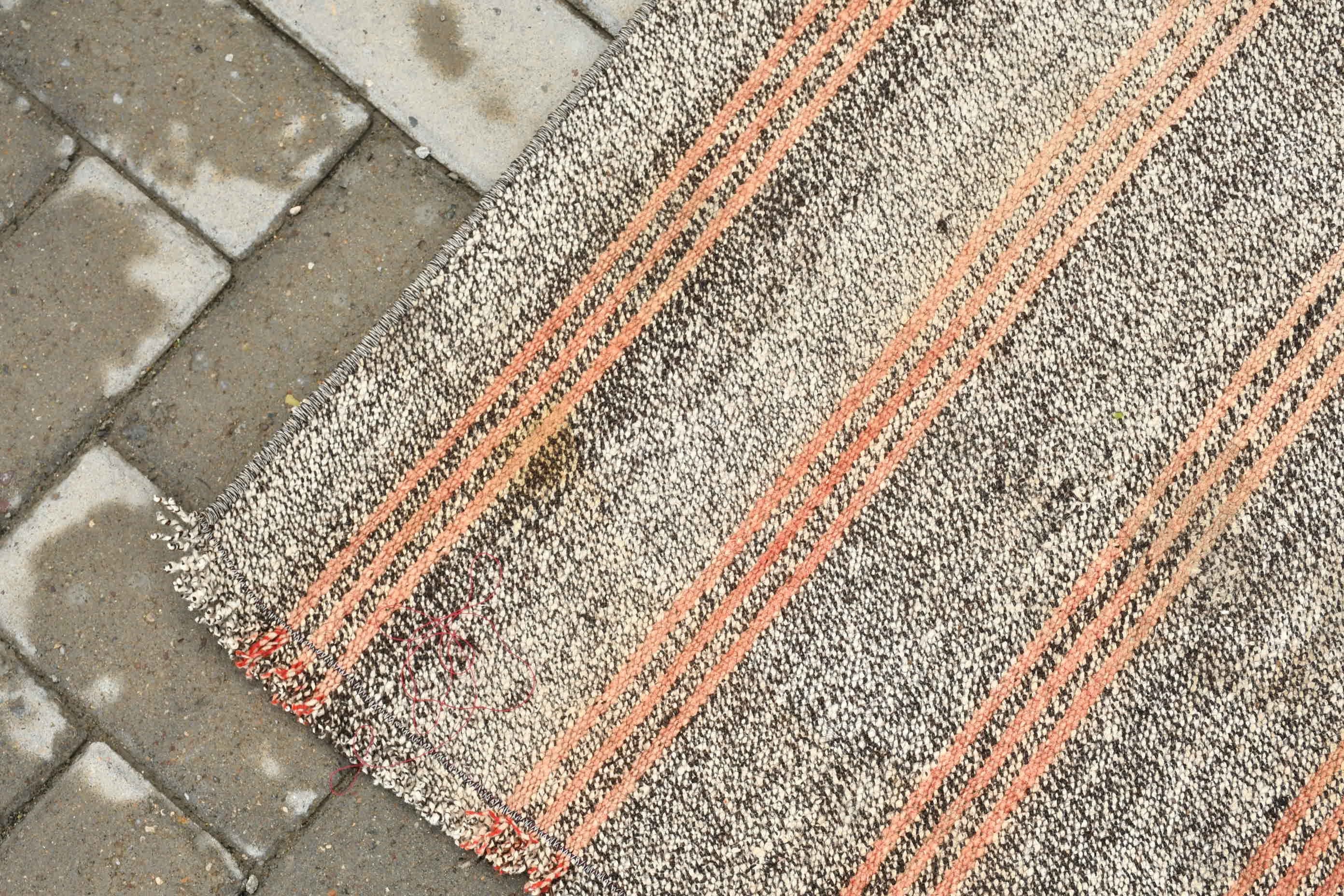 Vintage Rug, Kitchen Rugs, Oriental Rug, Stair Rugs, Antique Rugs, 2.2x6.6 ft Runner Rug, Gray Oriental Rug, Kilim, Pale Rug, Turkish Rugs