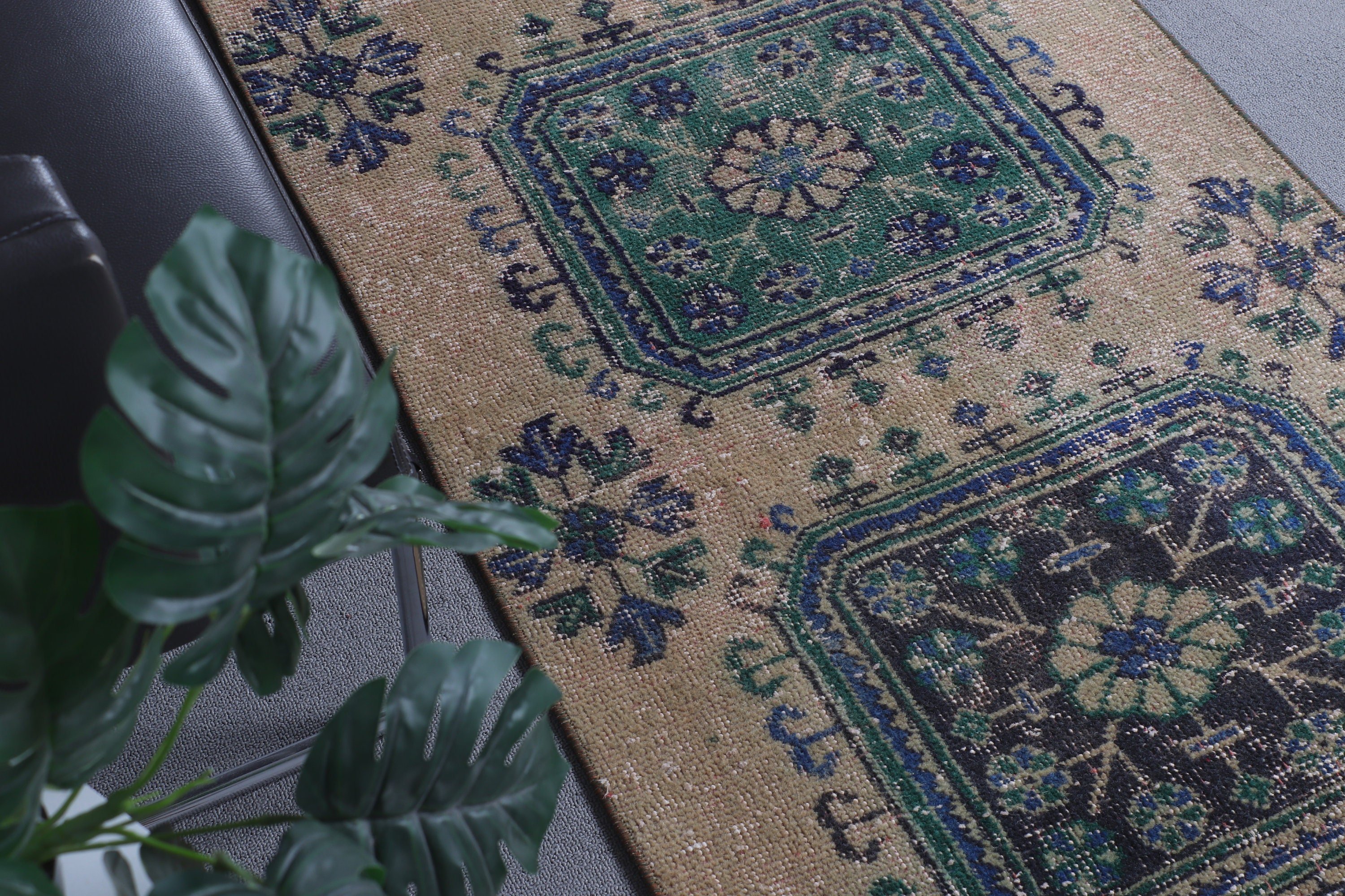 Kahverengi Oushak Halı, Antika Halılar, Merdiven Halısı, 2.7x11.2 ft Runner Halısı, Türk Halısı, Mutfak Halısı, Vintage Halı, Merdiven Halıları, Fas Halısı