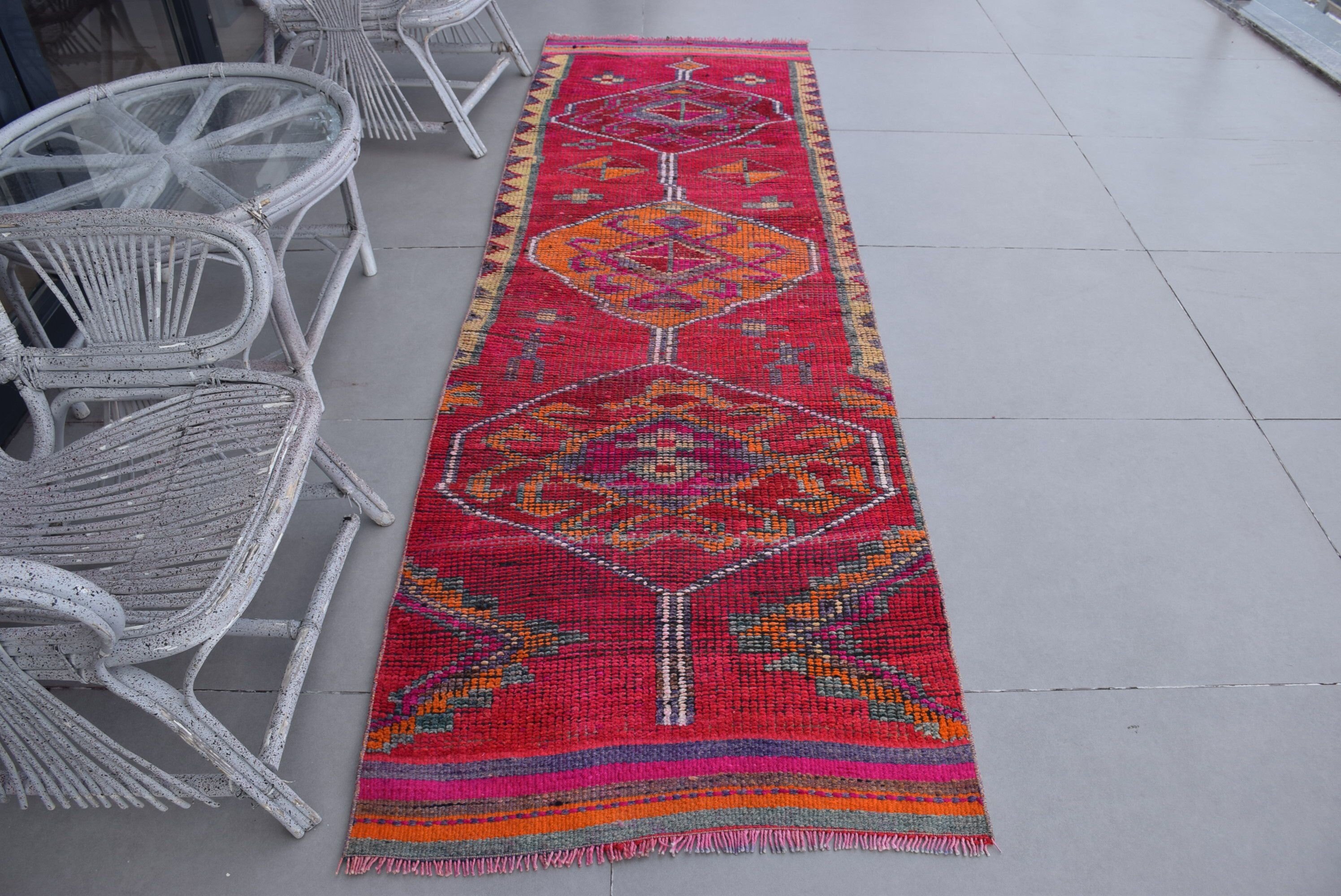 Mutfak Halısı, Mutfak Halıları, Pembe Soğuk Halı, Eski Halı, Yün Halılar, Merdiven Halısı, Vintage Halı, Türk Halıları, Oushak Halısı, 2,8x8,8 ft Yolluk Halıları