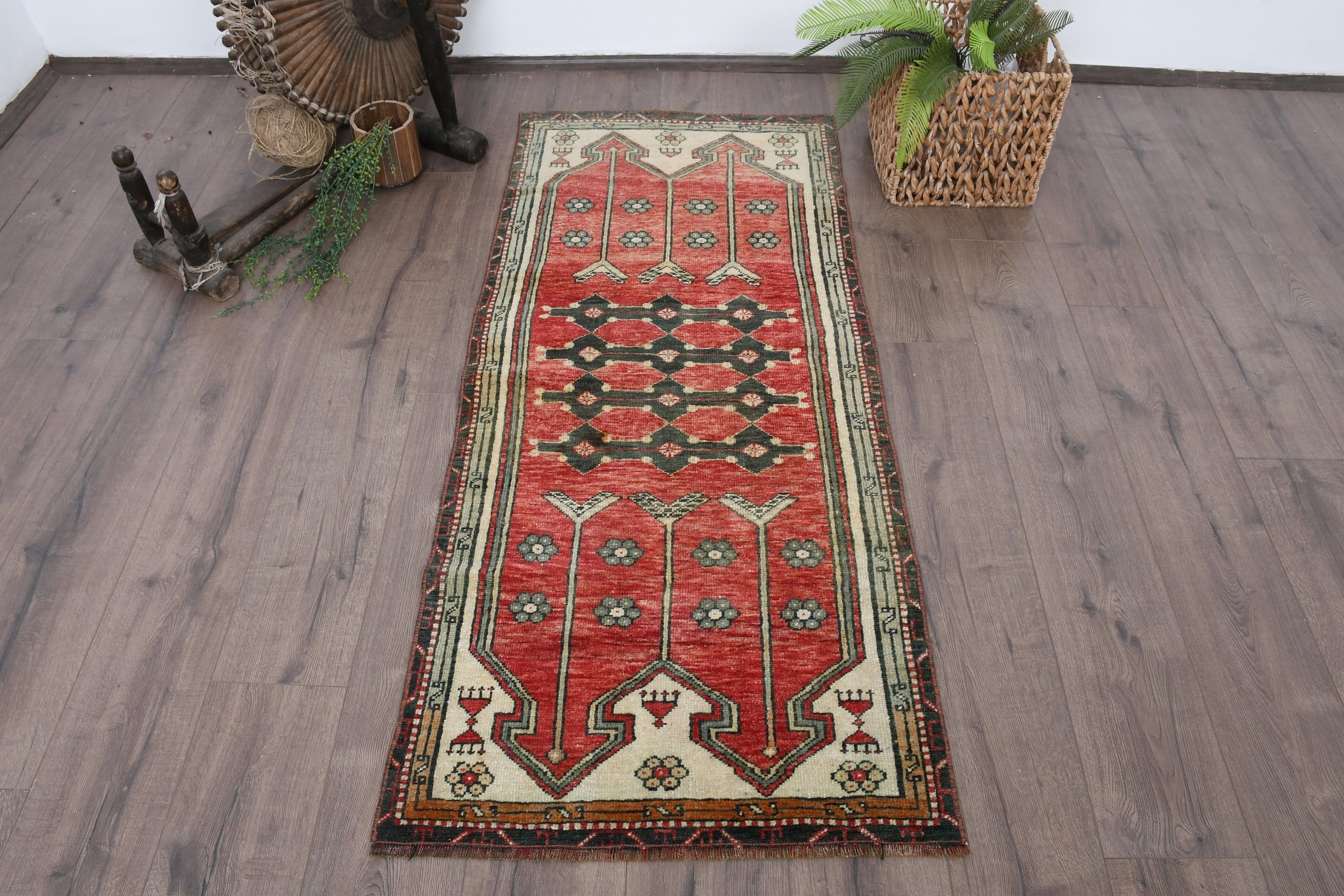 Red Antique Rug, Moroccan Rugs, Vintage Rug, Car Mat Rugs, 2.3x5.3 ft Small Rug, Turkish Rug, Entryway Rug Rugs, Kitchen Rug