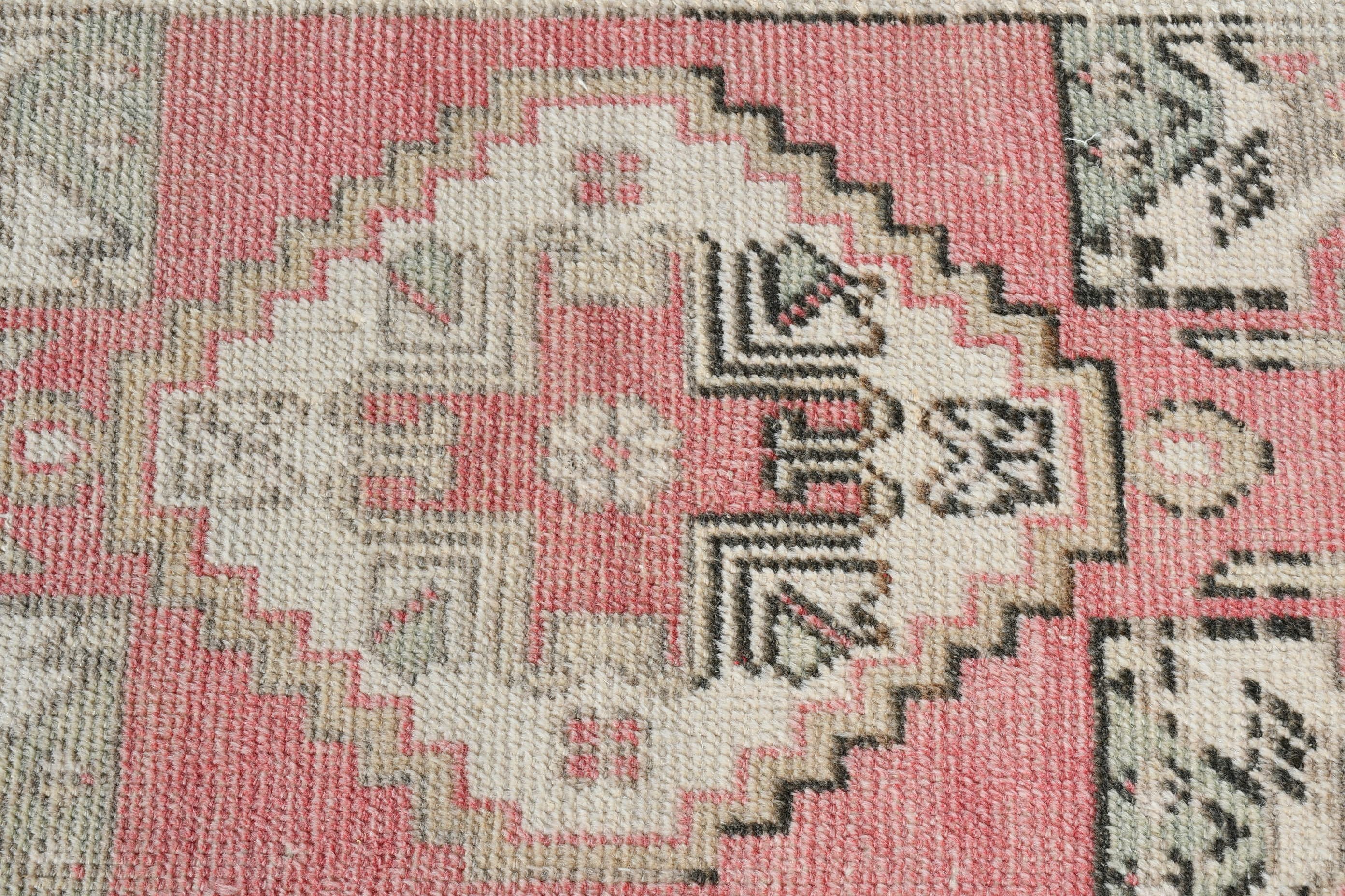 1.5x3.2 ft Small Rug, Wall Hanging Rug, Turkish Rugs, Floor Rugs, Rugs for Kitchen, Pink Wool Rug, Nursery Rug, Cool Rugs, Vintage Rugs