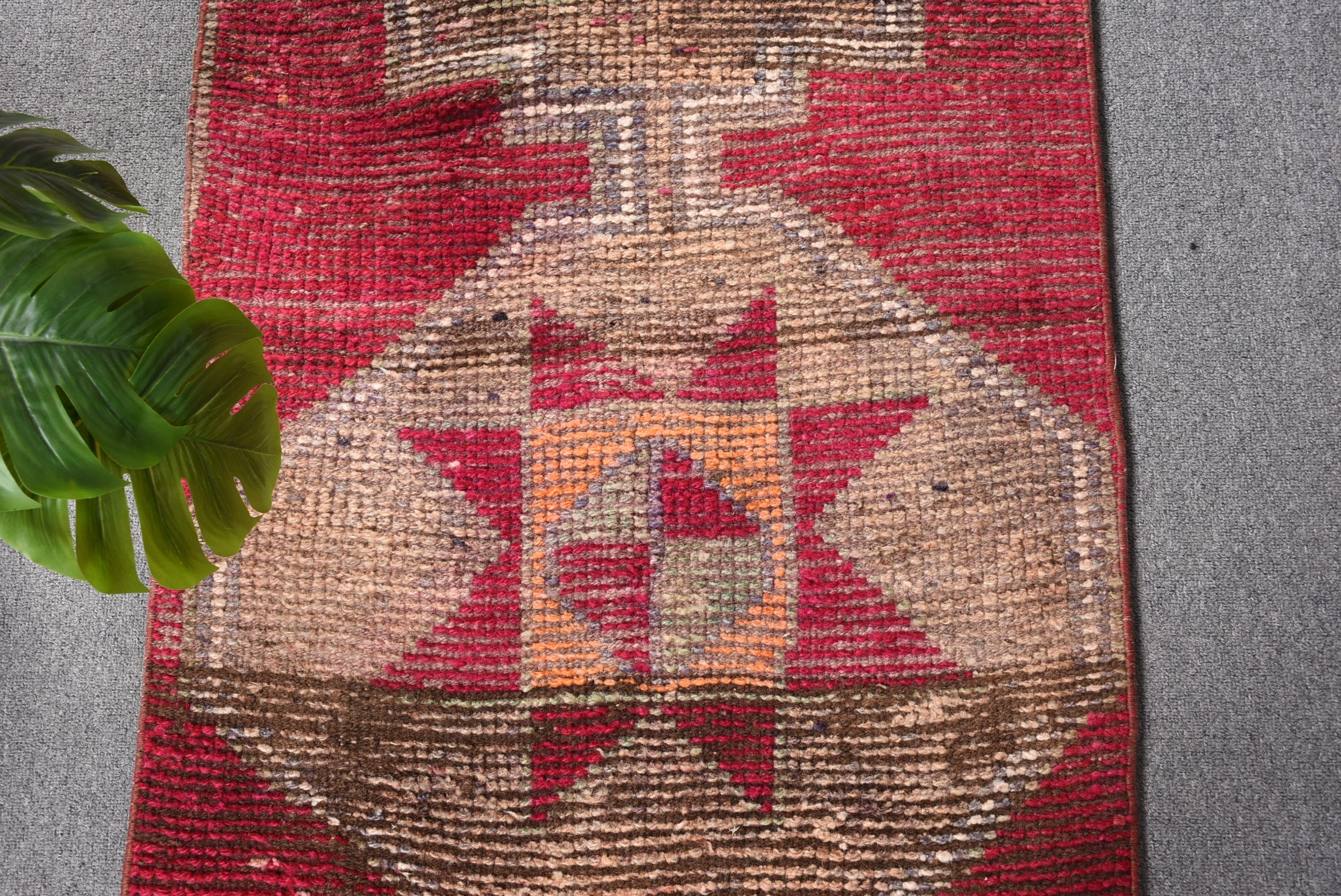 Red Moroccan Rug, Old Rug, 2.3x10.1 ft Runner Rugs, Rugs for Hallway, Oriental Rug, Corridor Rug, Vintage Rug, Turkish Rugs, Anatolian Rugs