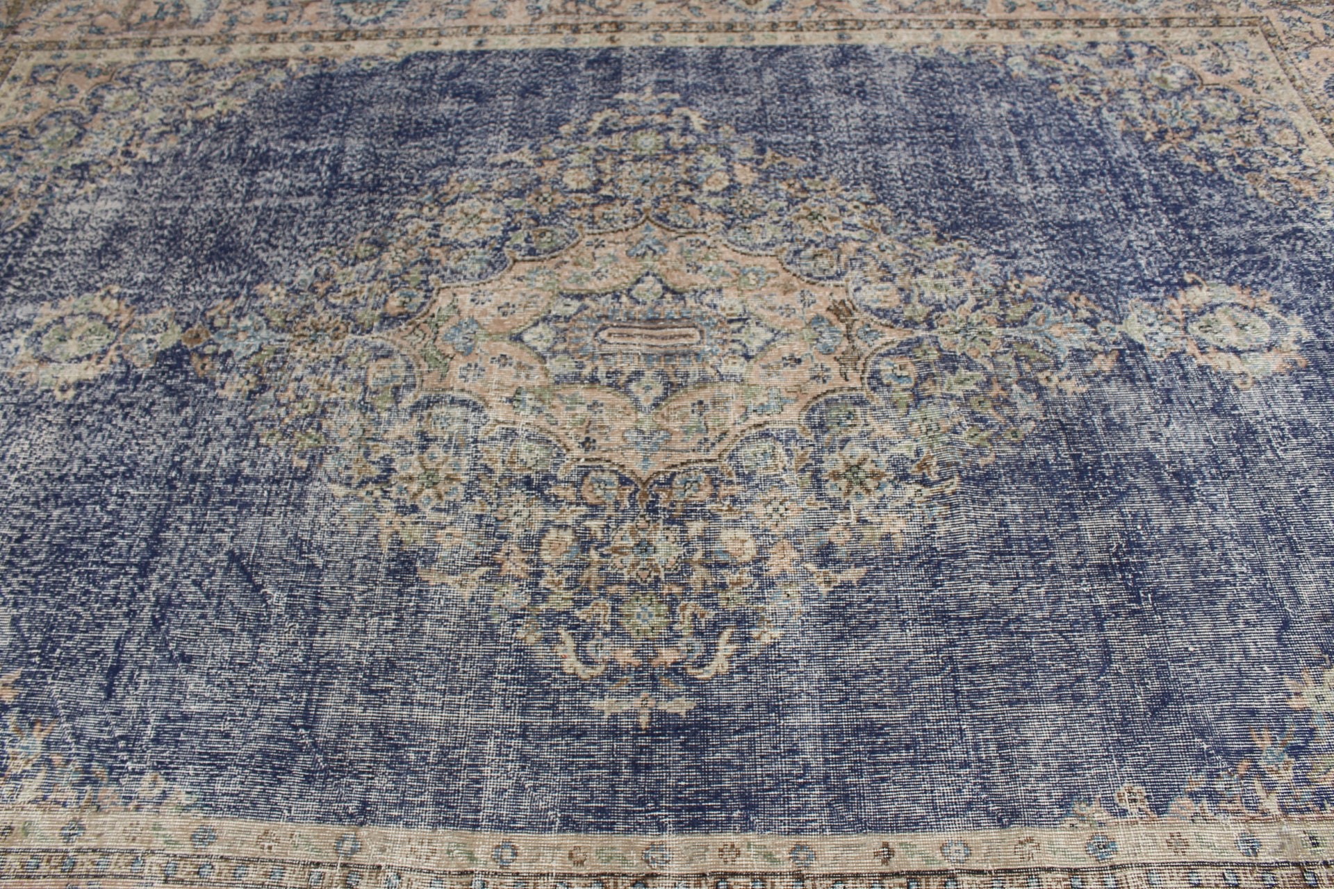 Blue Kitchen Rug, Living Room Rug, Turkish Rugs, Office Rug, Oushak Rug, Vintage Rugs, 7.8x10.9 ft Oversize Rugs, Saloon Rug