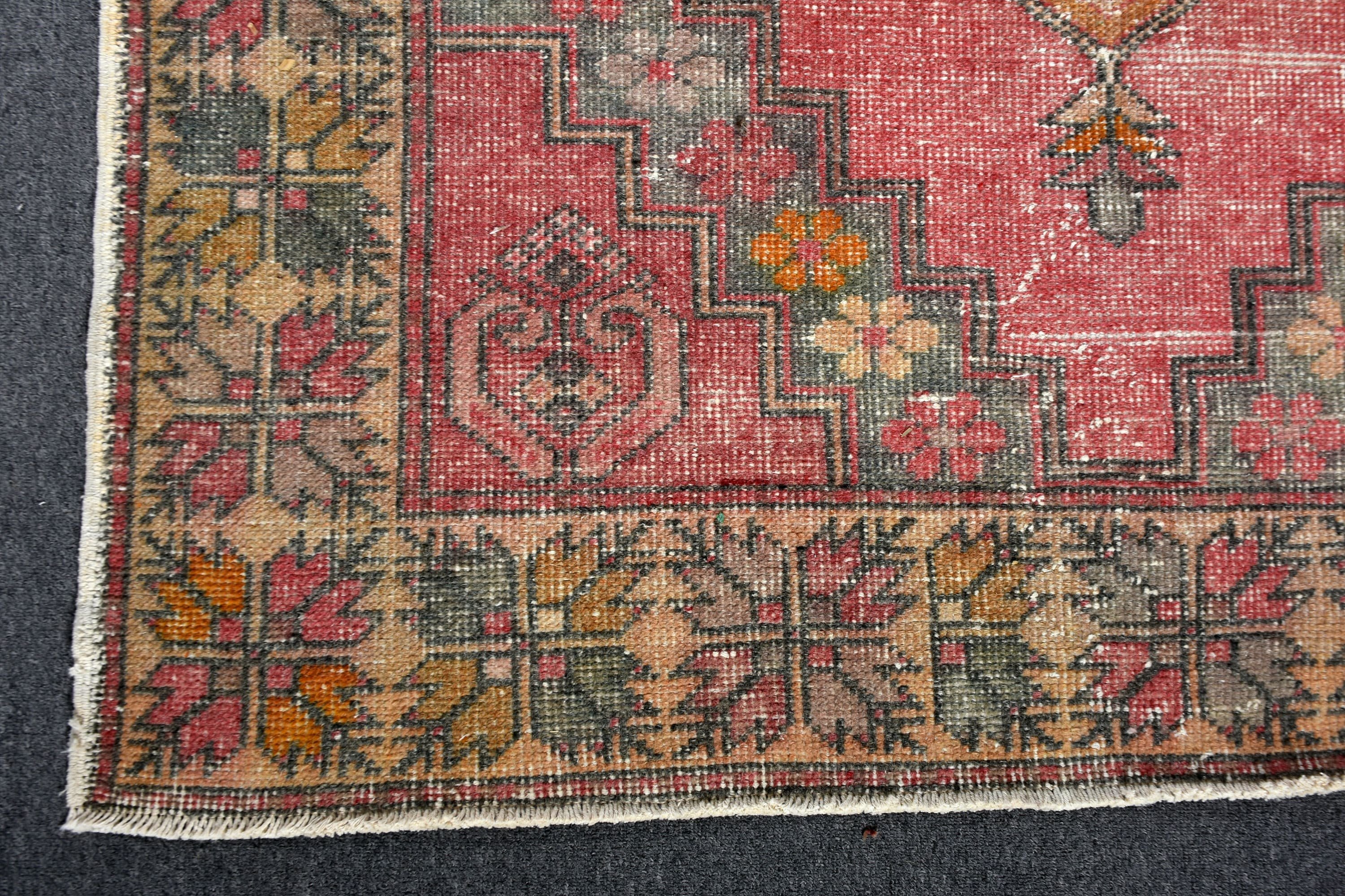 Yün Halı, Kırmızı Antika Halı, Soğuk Halı, Boho Bölge Halısı Halıları, 4,5x8,3 ft Alan Halıları, Yatak Odası Halıları, Çocuk Halısı, Vintage Halı, Türk Halısı