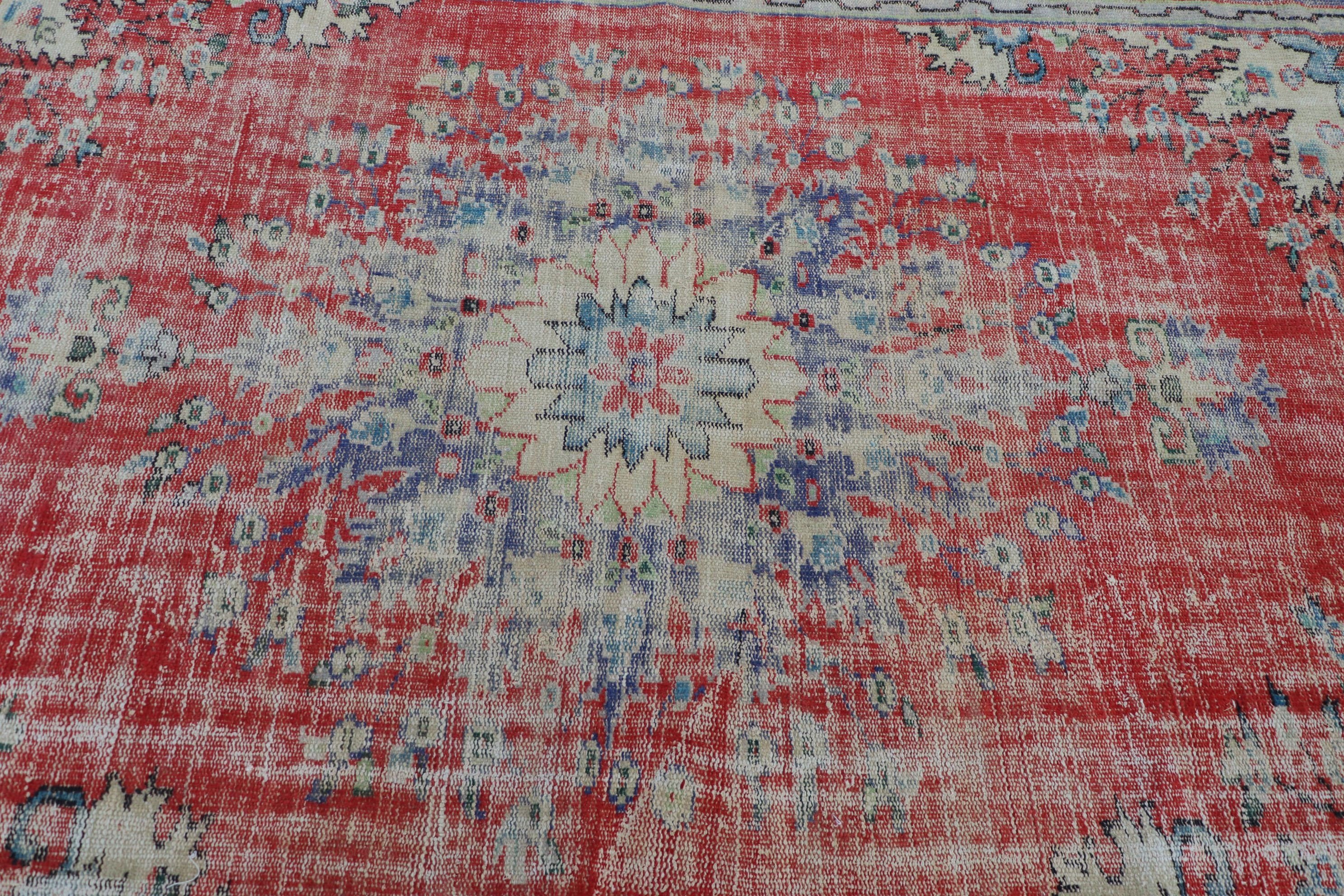 Vintage Rug, Red Antique Rugs, Turkish Rug, Oushak Rug, 5.7x9 ft Large Rug, Dining Room Rugs, Home Decor Rug, Dorm Rugs, Living Room Rug