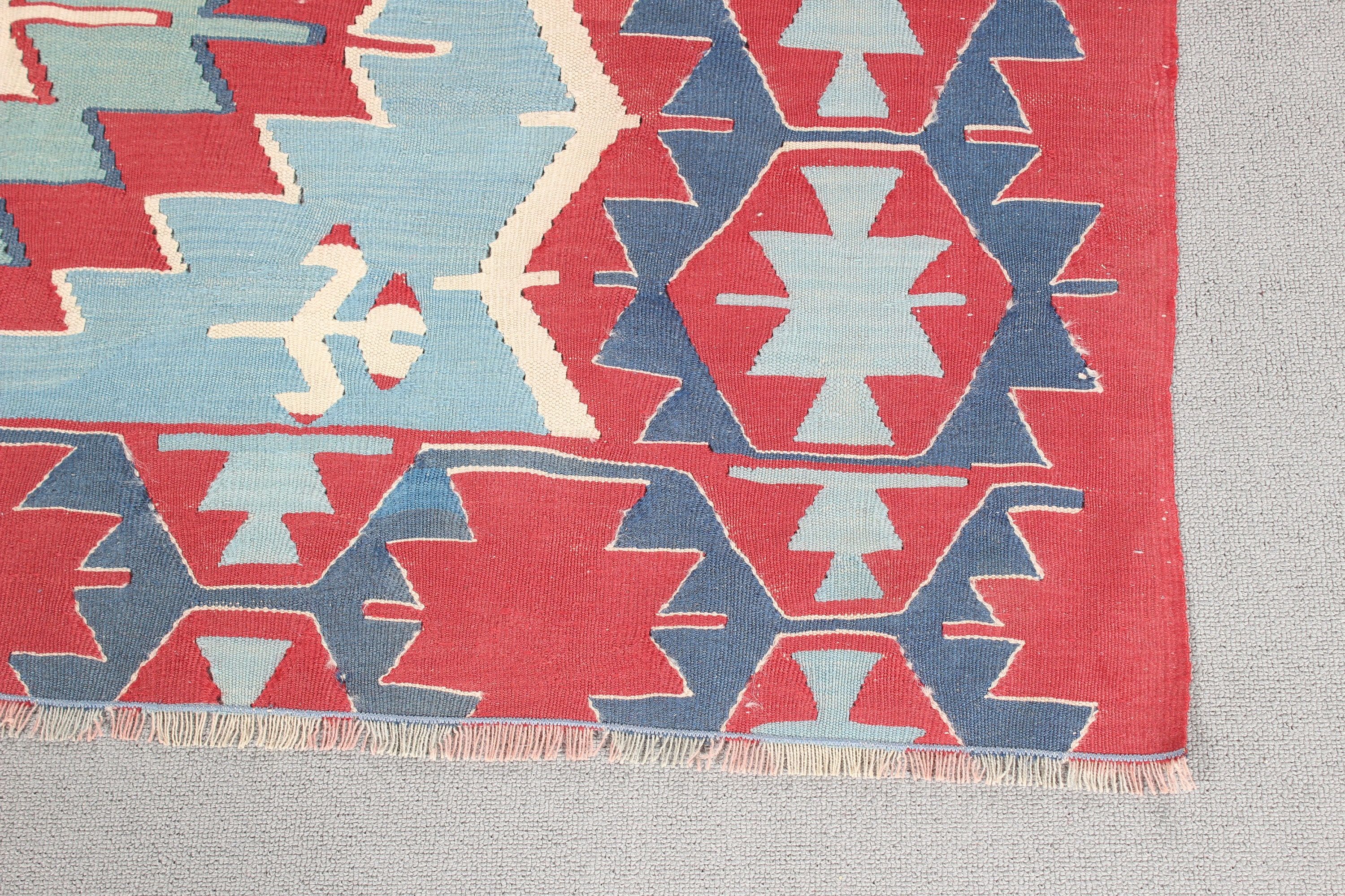 Yemek Odası Halıları, Yatak Odası Halısı, Vintage Halılar, Kırmızı Lüks Halı, Türk Halısı, Oturma Odası Halıları, El Dokuma Halı, Kilim, 4.6x6.7 ft Alan Halıları