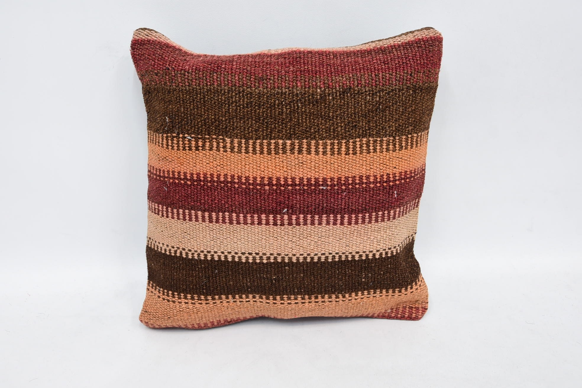 12"x12" Red Pillow Cover, Vintage Pillow, Turkish Corner Cushion Cover, Turkish Kilim Pillow, Antique Pillows, Rustic Pillow Case