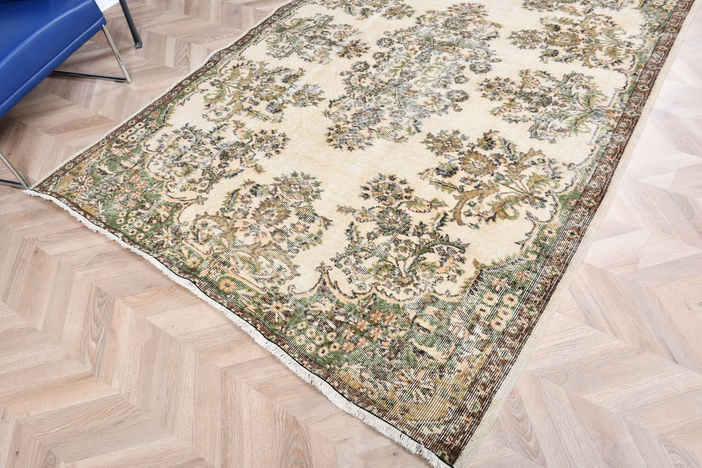 Dorm Rugs, 5.6x8.4 ft Large Rug, Dining Room Rug, Vintage Rugs, Living Room Rug, Beige Antique Rug, Turkish Rug, Bedroom Rugs, Antique Rug