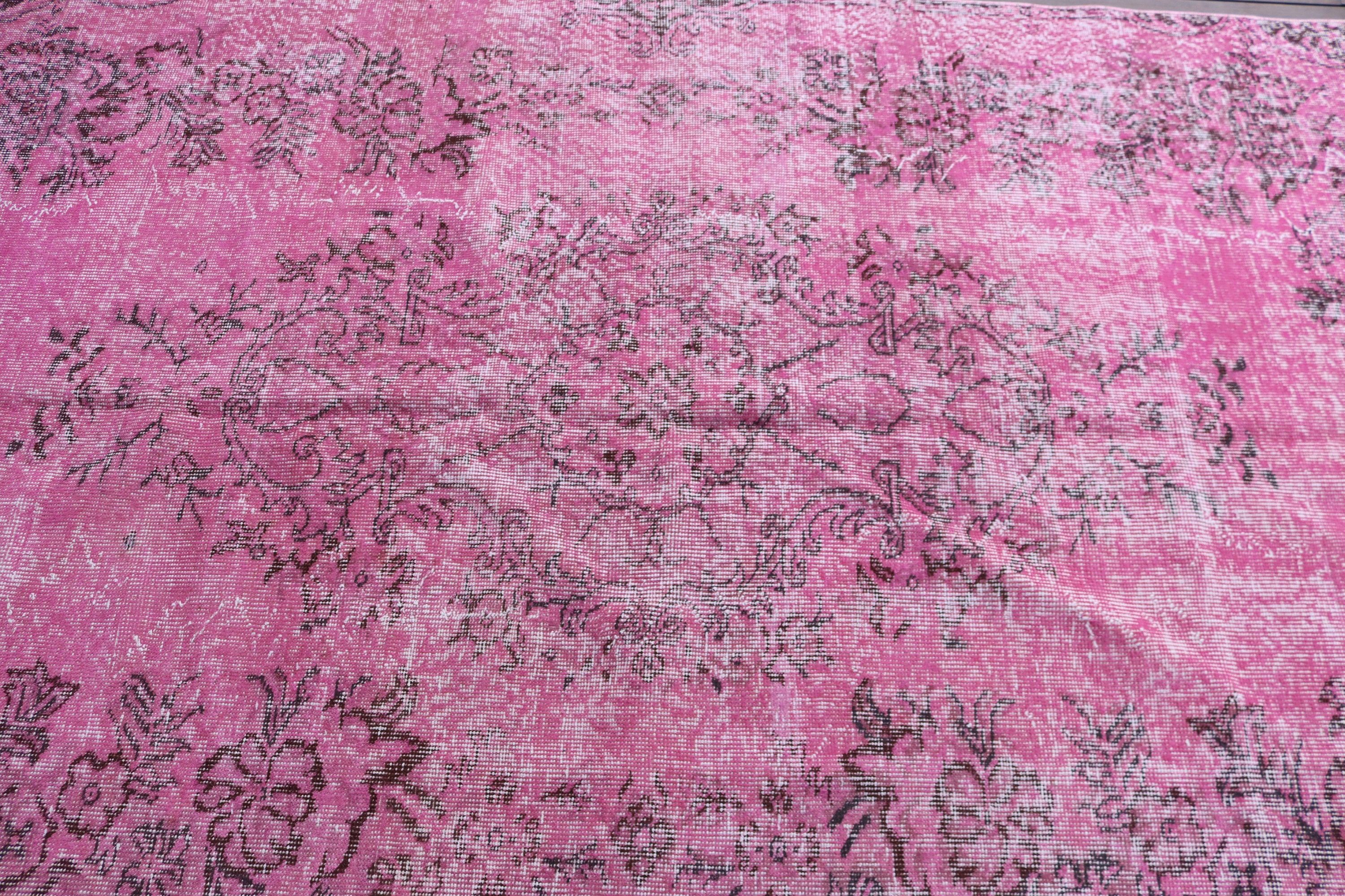 Kitchen Rug, Turkish Rugs, 4.9x8 ft Area Rug, Floor Rug, Boho Rug, Pink Home Decor Rugs, Dining Room Rugs, Vintage Rugs, Geometric Rug