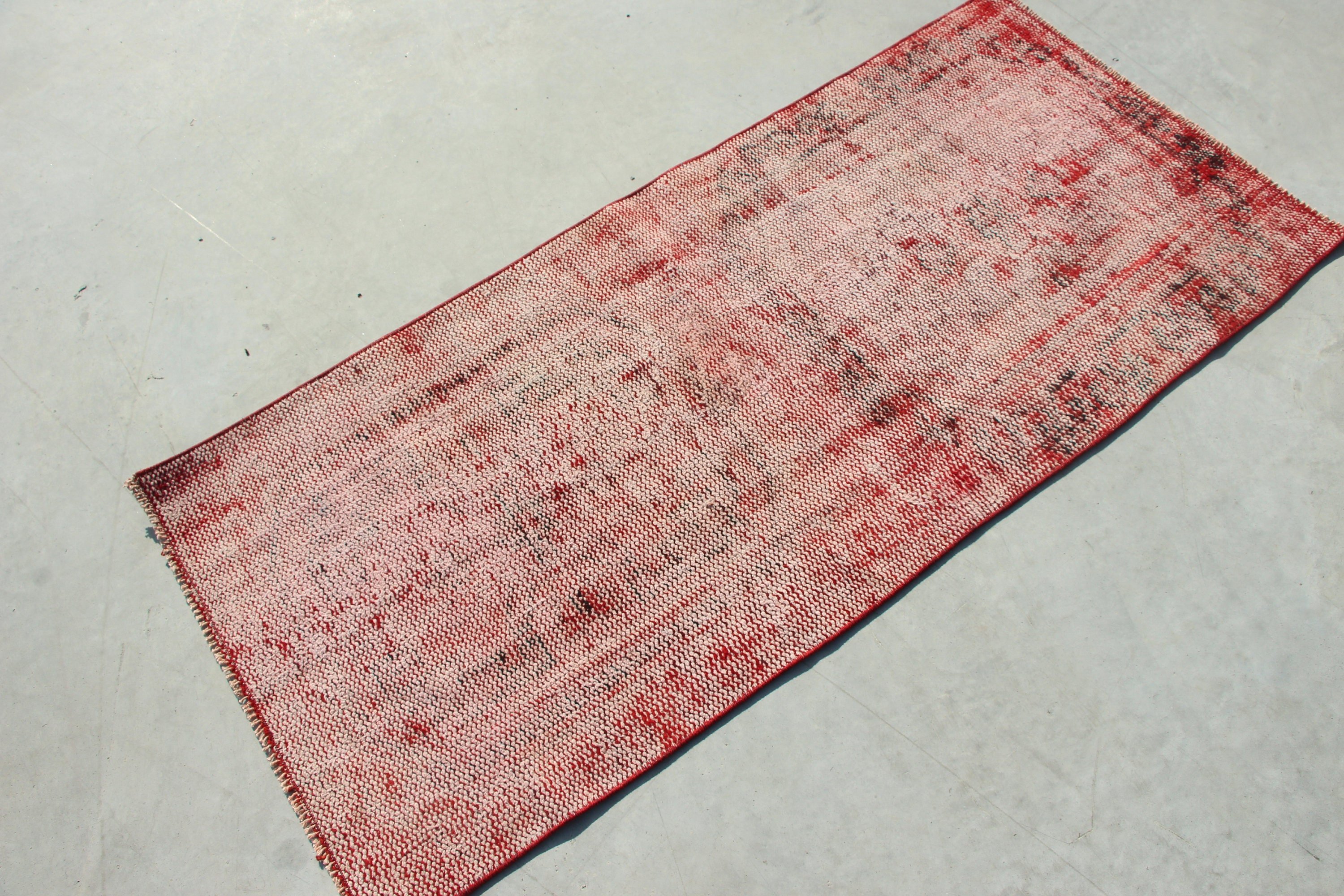 Oriental Rug, Red Home Decor Rug, 2.3x5 ft Small Rugs, Oushak Rugs, Vintage Rugs, Door Mat Rug, Turkish Rugs, Organic Rugs, Kitchen Rugs