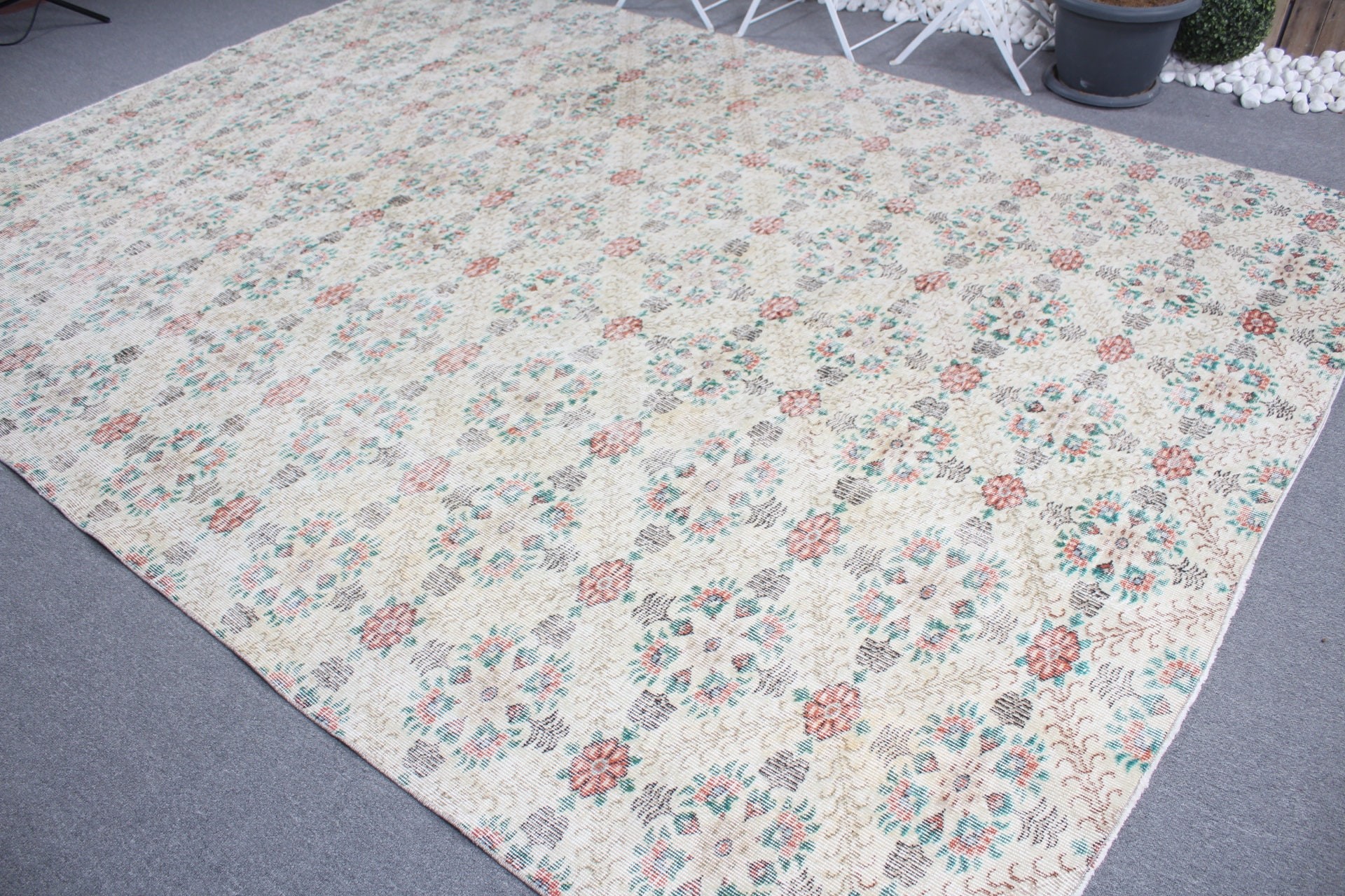 Floor Rug, Living Room Rugs, Vintage Rug, Saloon Rugs, Oushak Rug, 8.1x11.2 ft Oversize Rugs, Kitchen Rug, Turkish Rug, Beige Oushak Rugs