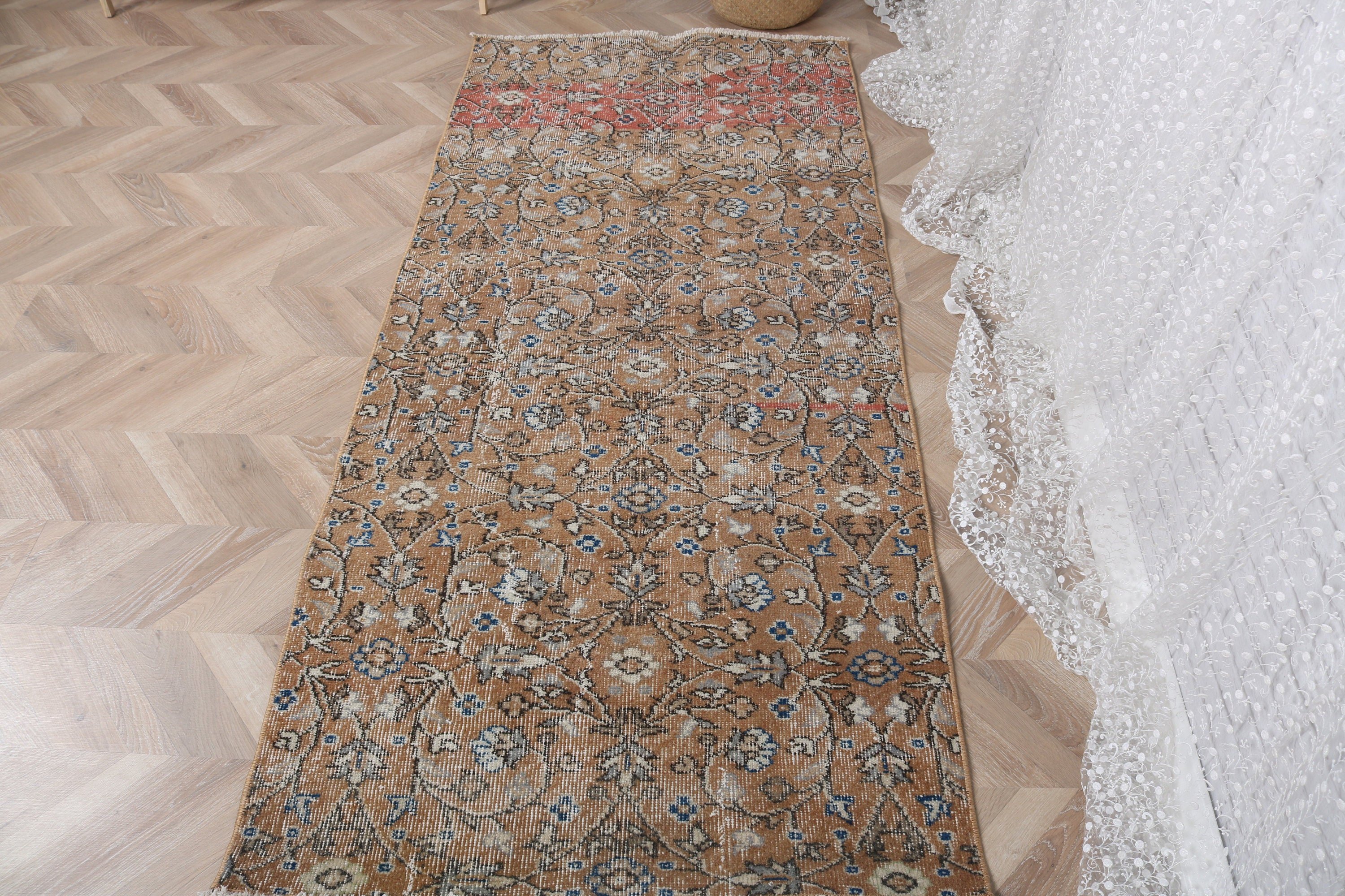 Boho Halı, Kahverengi Lüks Halı, Vintage Dekor Halı, Türk Halıları, Vintage Halı, Giriş Halısı, Mutfak Halısı, 3.1x7 ft Accent Halıları, Accent Halıları