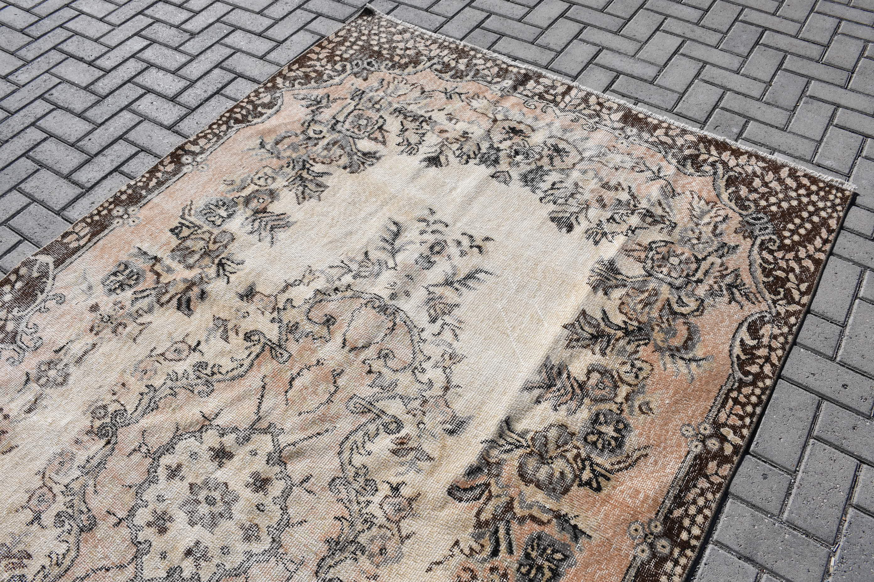 Vintage Halı, Türk Halıları, Mutfak Halısı, Bej Yatak Odası Halısı, Oturma Odası Halısı, Yemek Odası Halıları, 5.4x9.9 ft Büyük Halı, Sessiz Halı