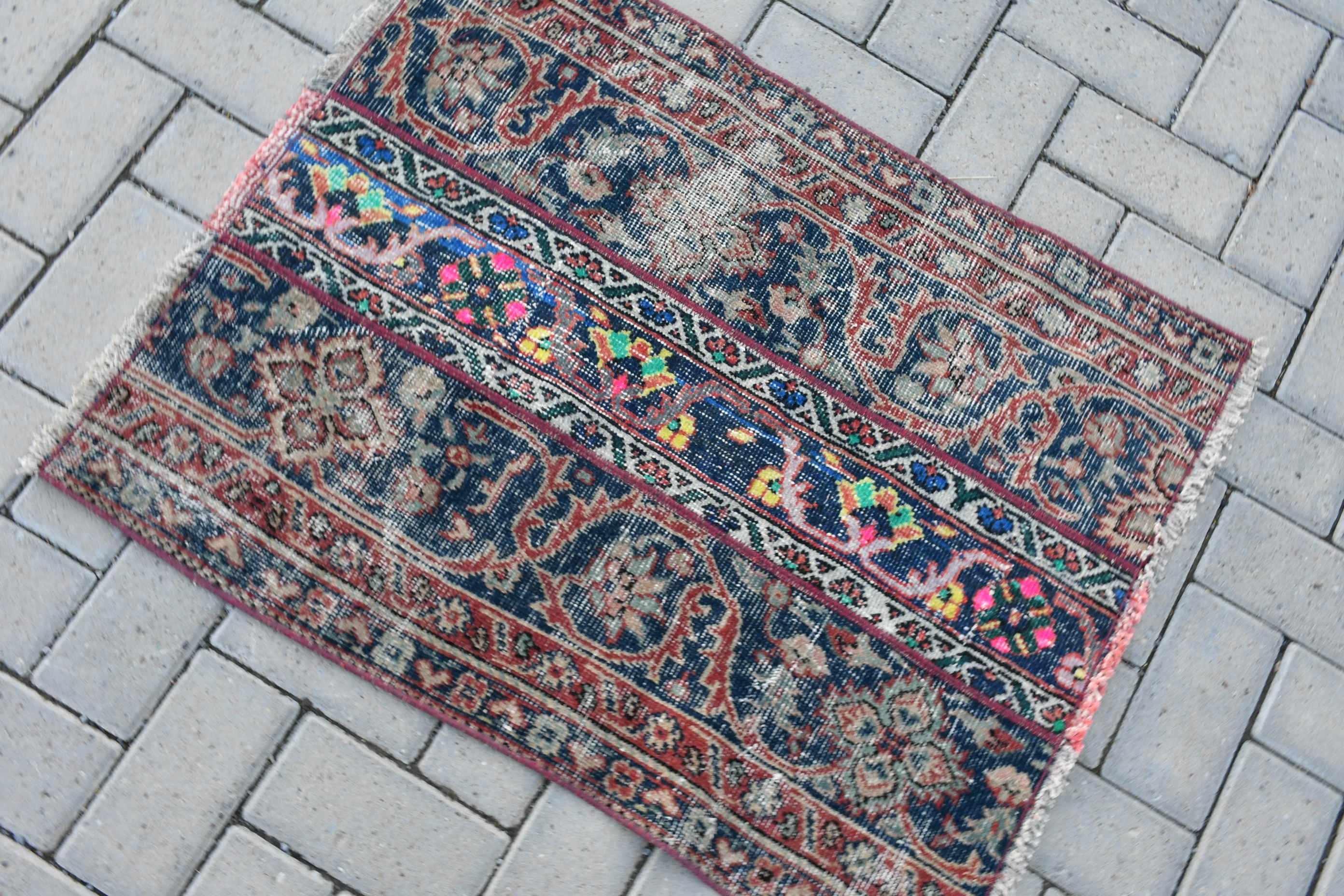 2.3x2.8 ft Small Rug, Oushak Rug, Rugs for Entry, Blue Wool Rugs, Bath Rug, Bedroom Rug, Oriental Rugs, Vintage Rug, Turkish Rug, Dorm Rug